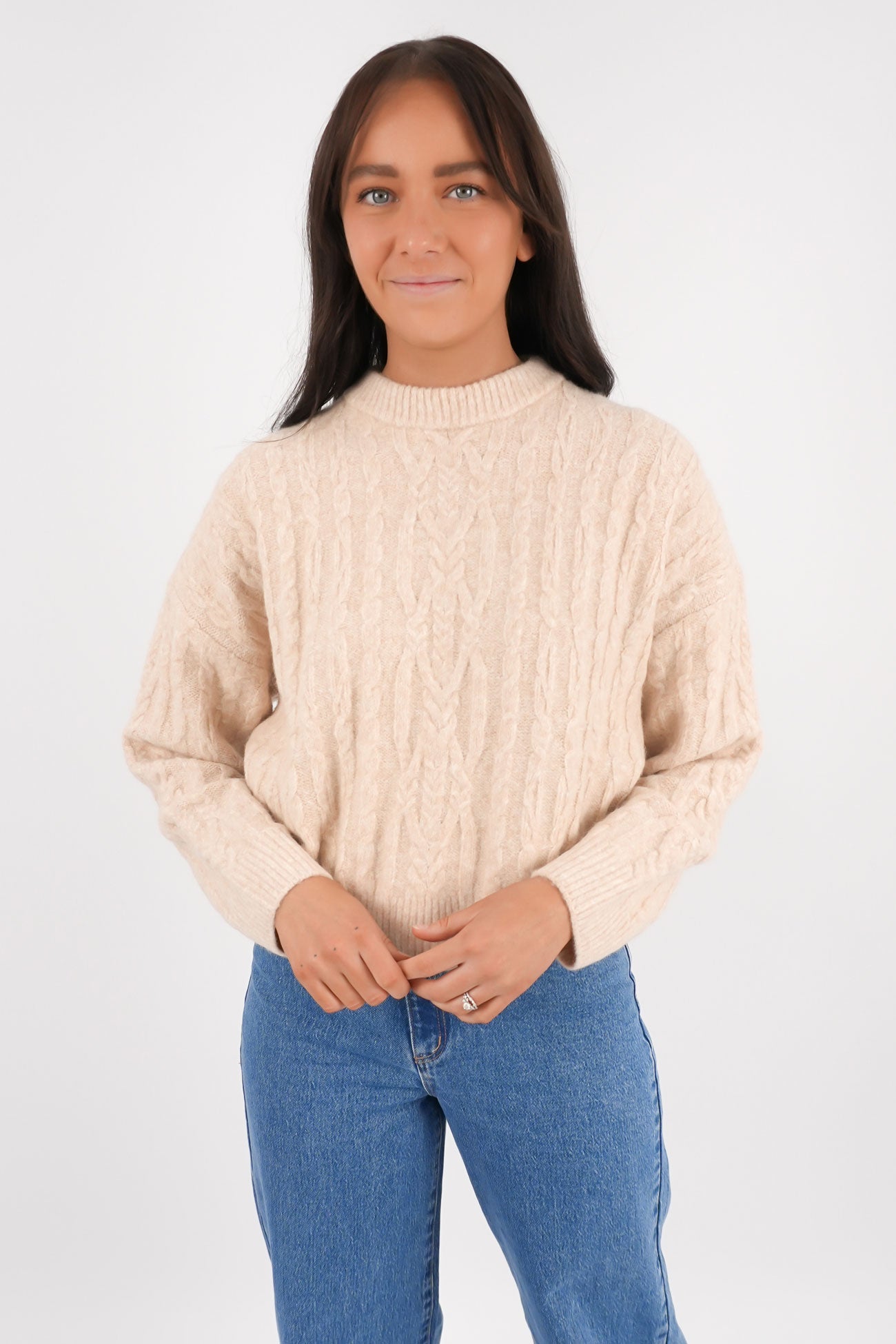 Margaux Cable Knit Vintage White