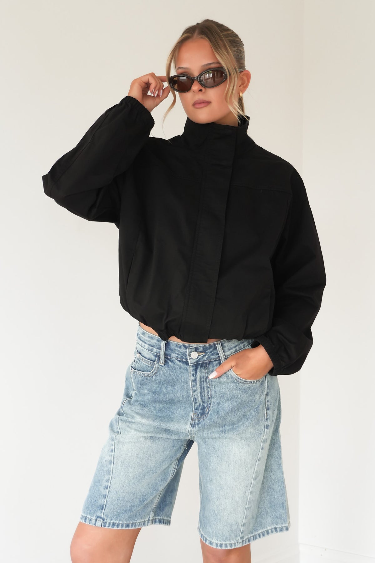 Margo Funnel Neck Jacket Black