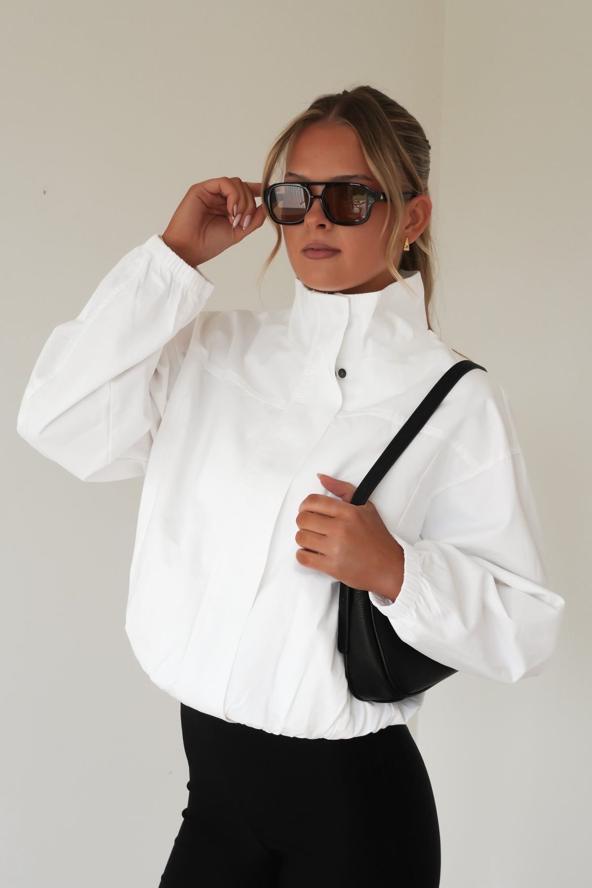 Margo Funnel Neck Jacket Vintage White
