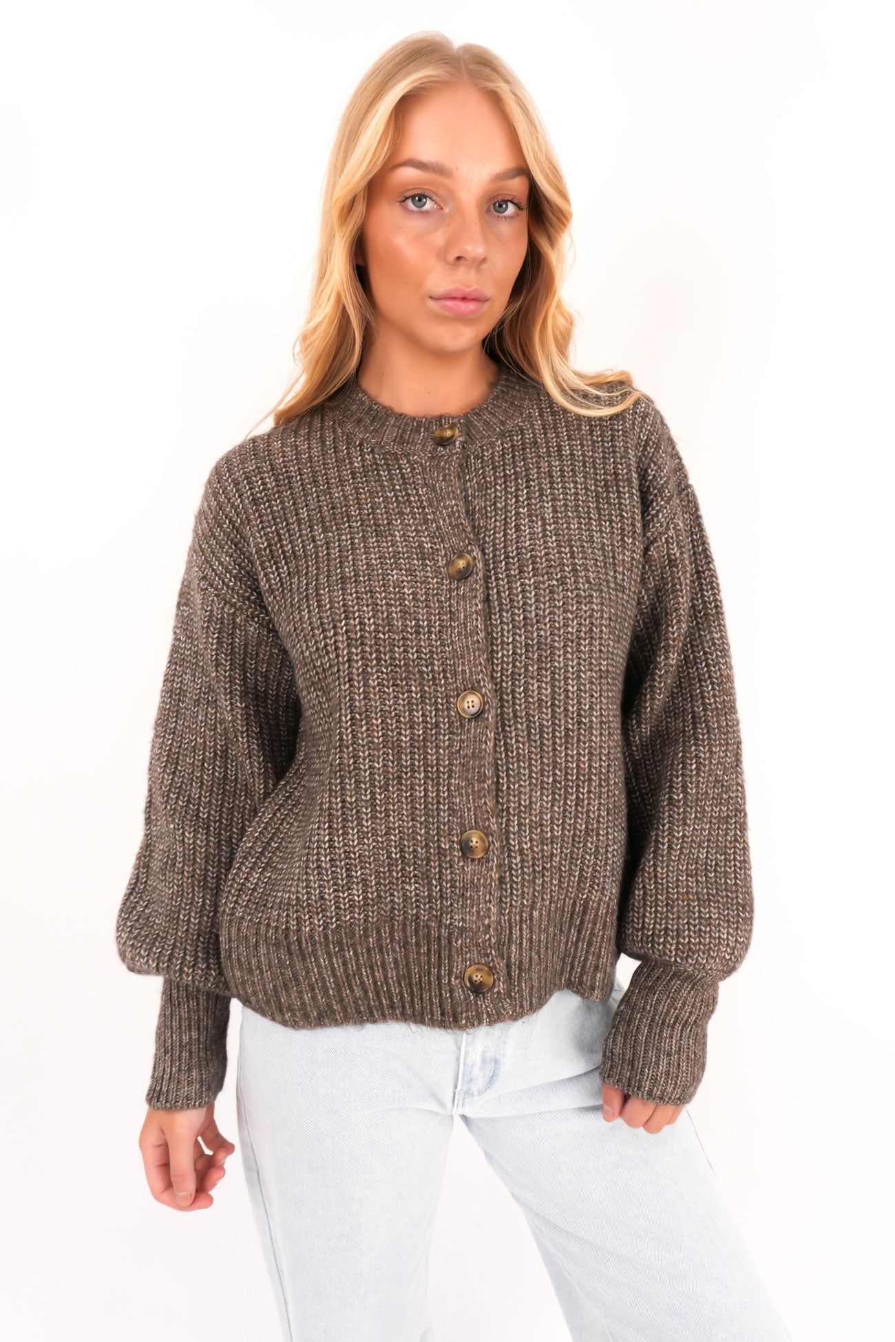 Mari Knit Cardigan Brown