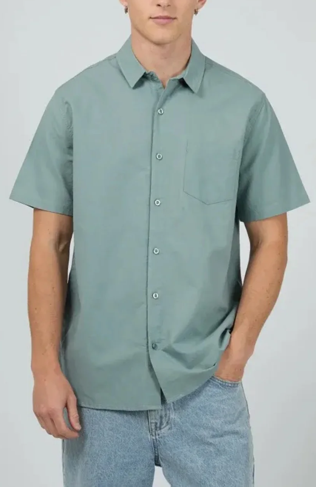 Linen Short Sleeve Shirt Steel