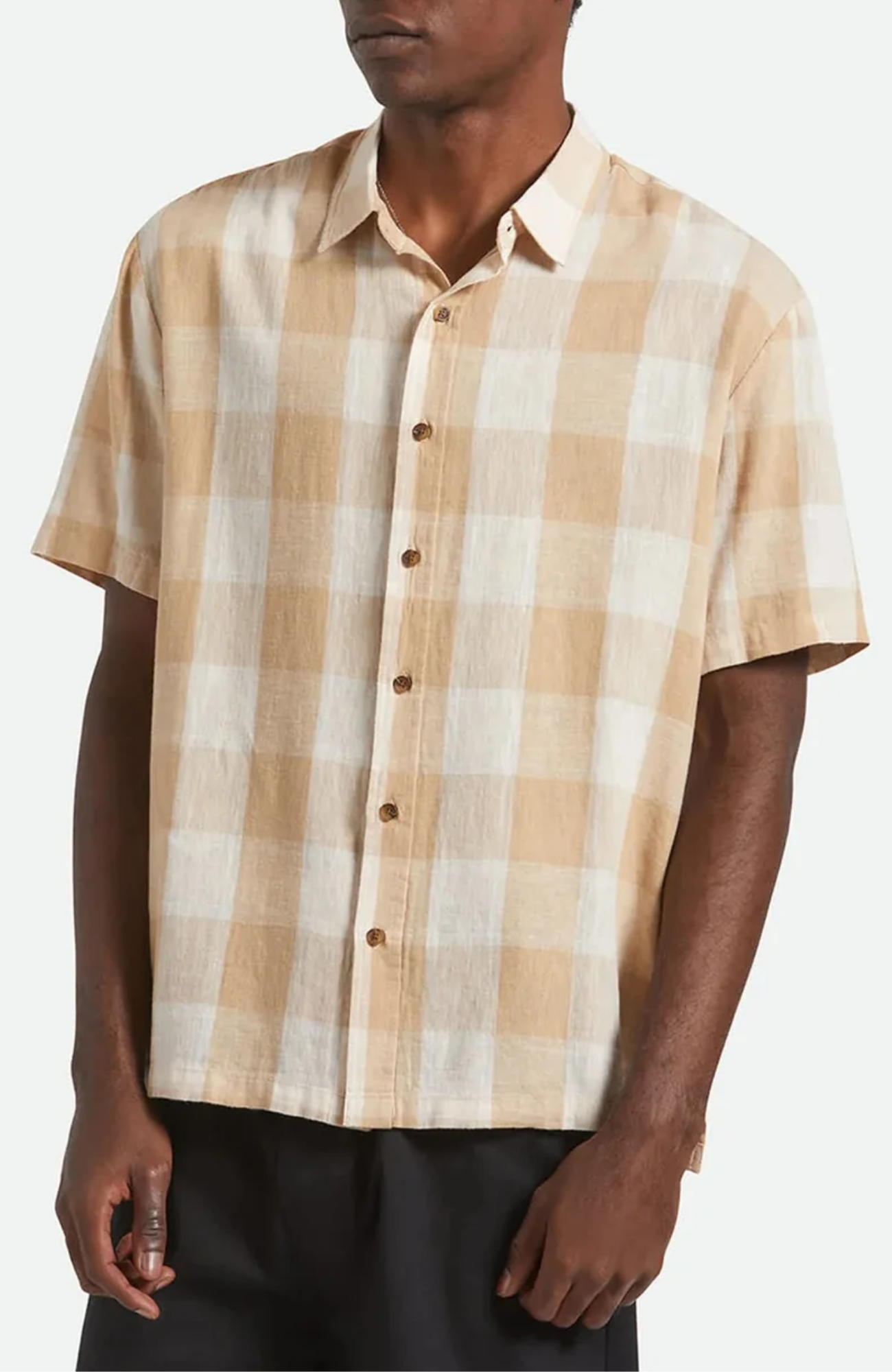 Cru Linen Blend Short Sleeve Woven Off White Sand