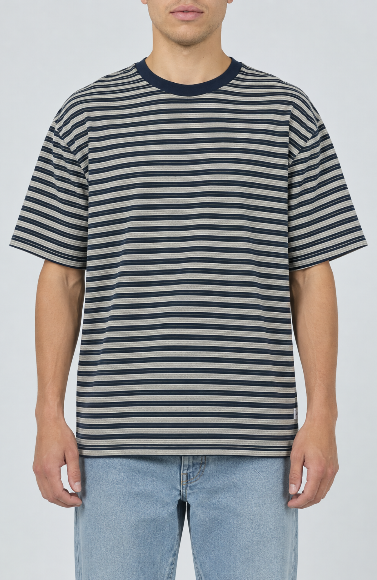 Staple Stripe Tee Navy