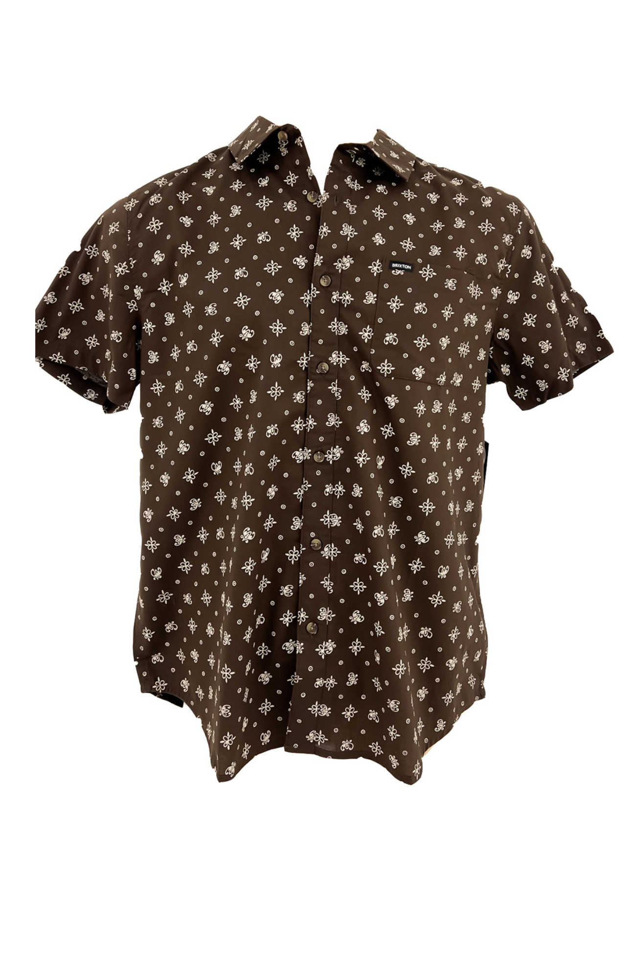 Charter Print Short Sleeve Woven Shirt Walnut Brown Bandana
