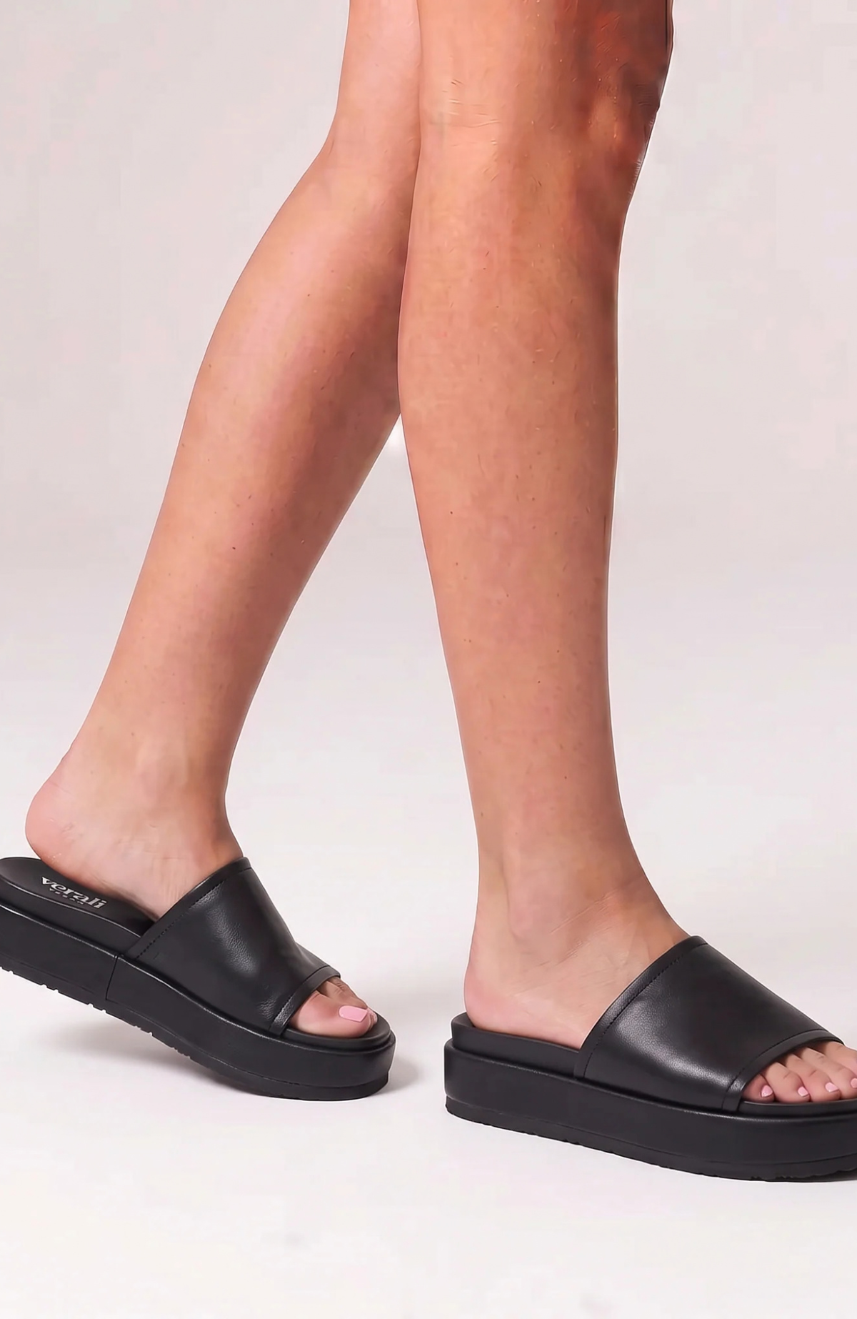 Hades Flatform Slides Black Distressed