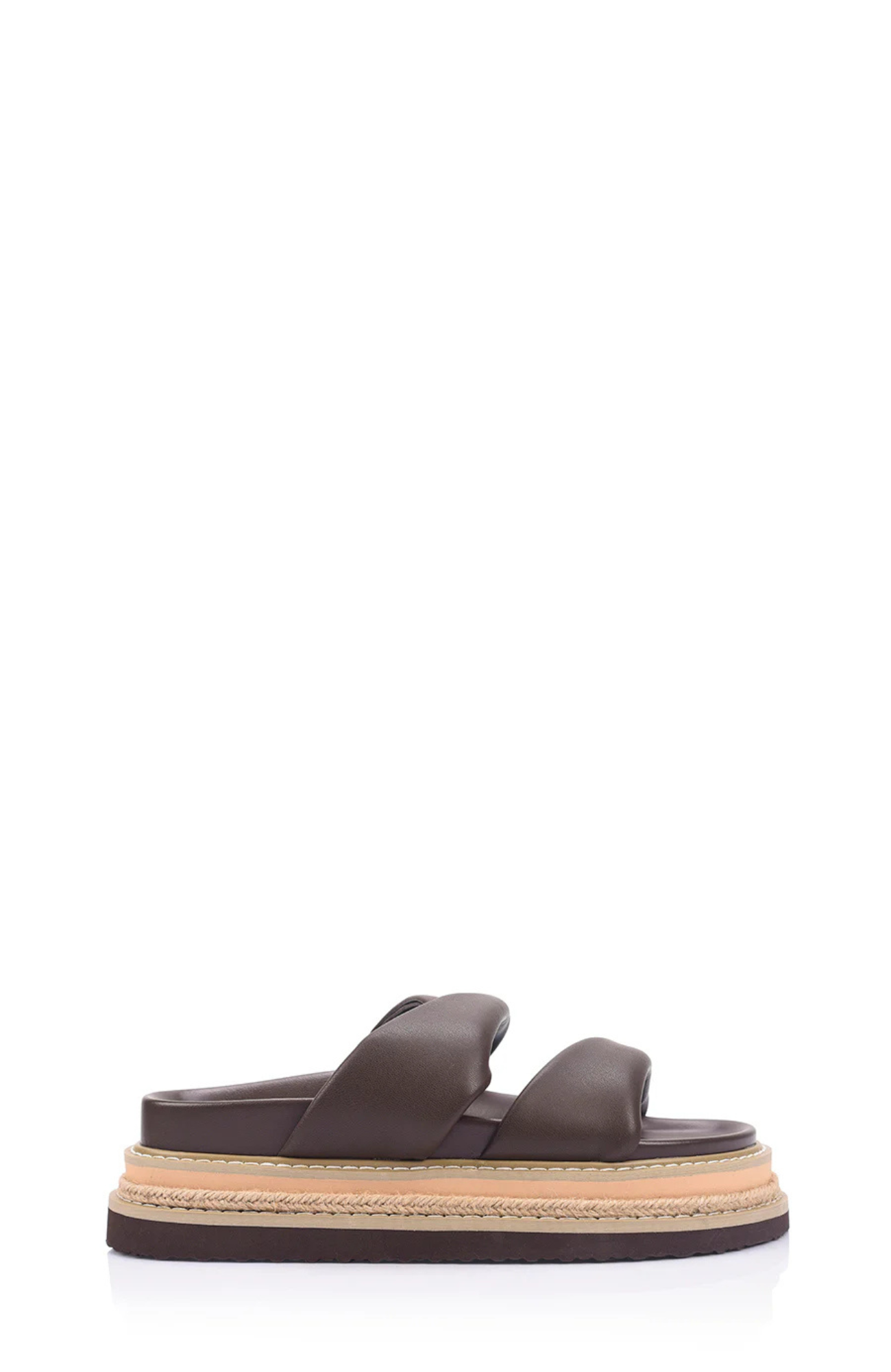 Teagan Flatform Slides Chocolate Brown