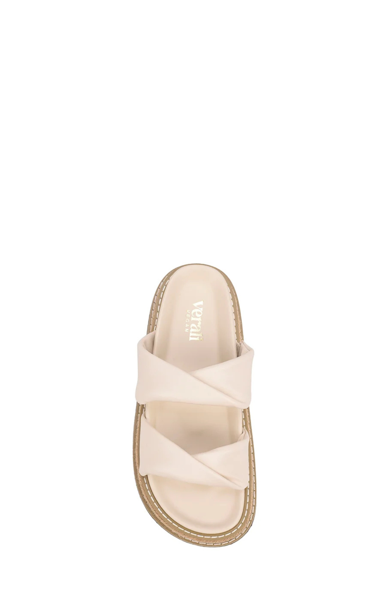 Teagan Flatform Slides Bone White