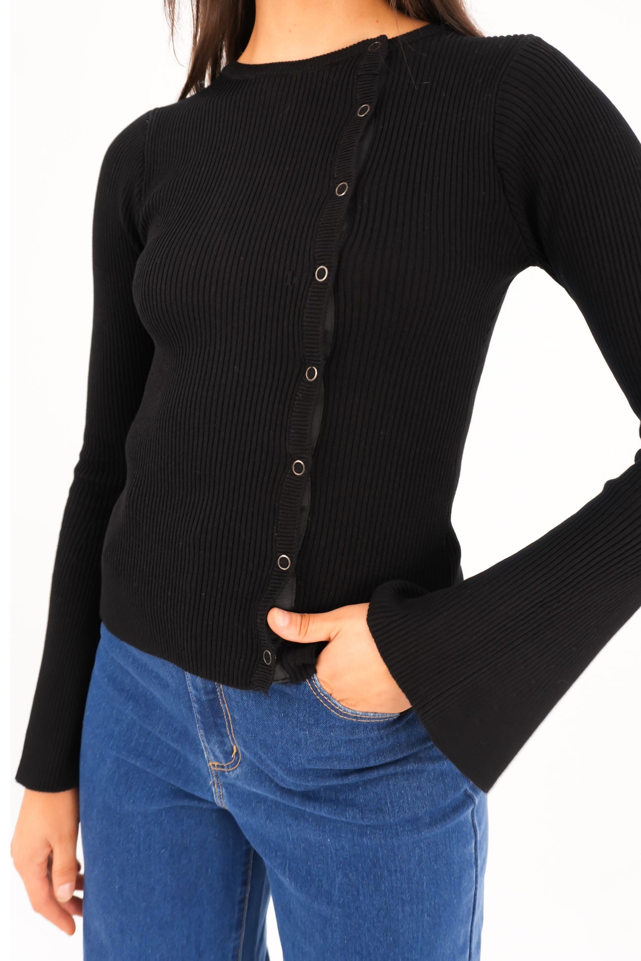 Marleigh Knit Long Sleeve Black