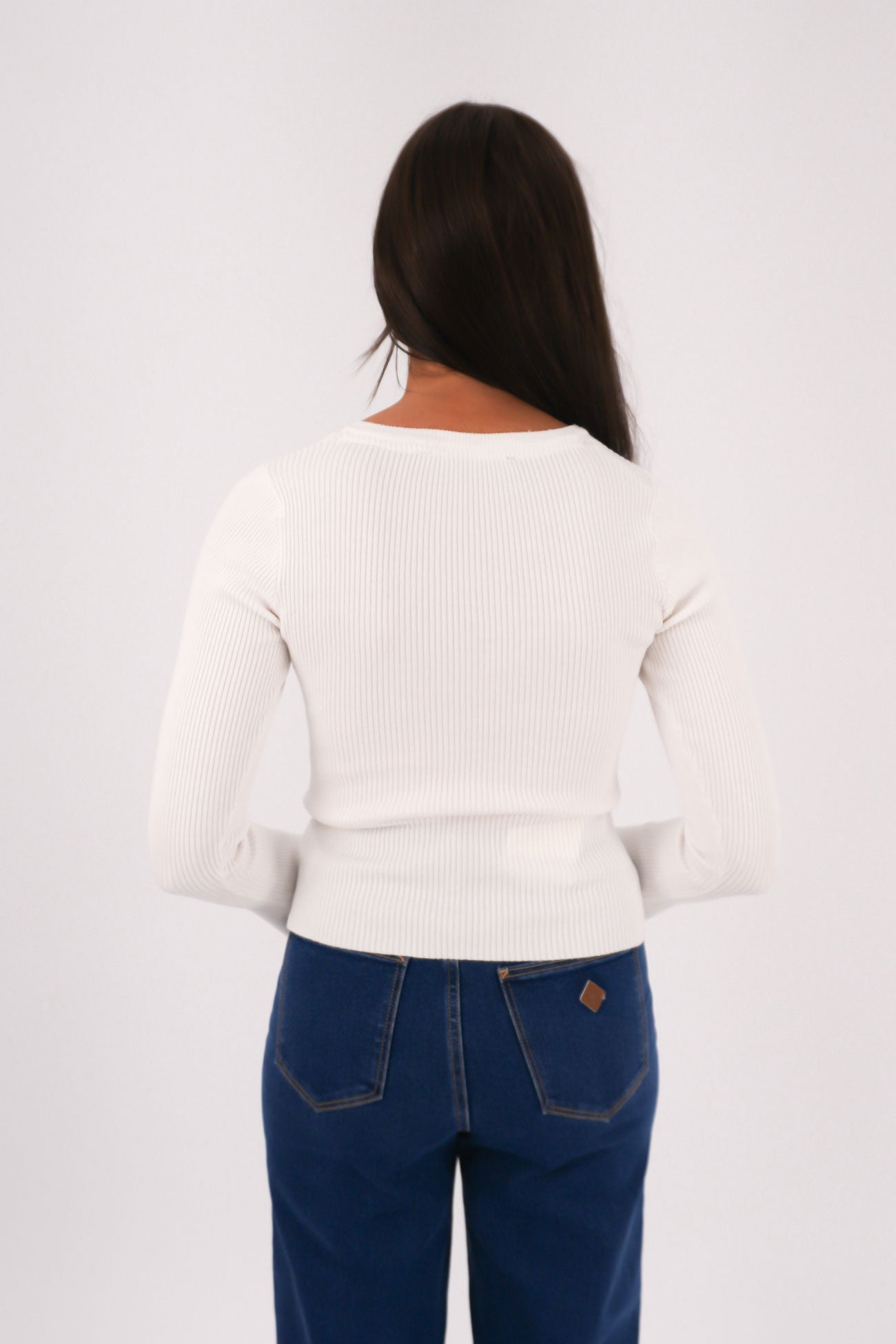 Marleigh Knit Long Sleeve White
