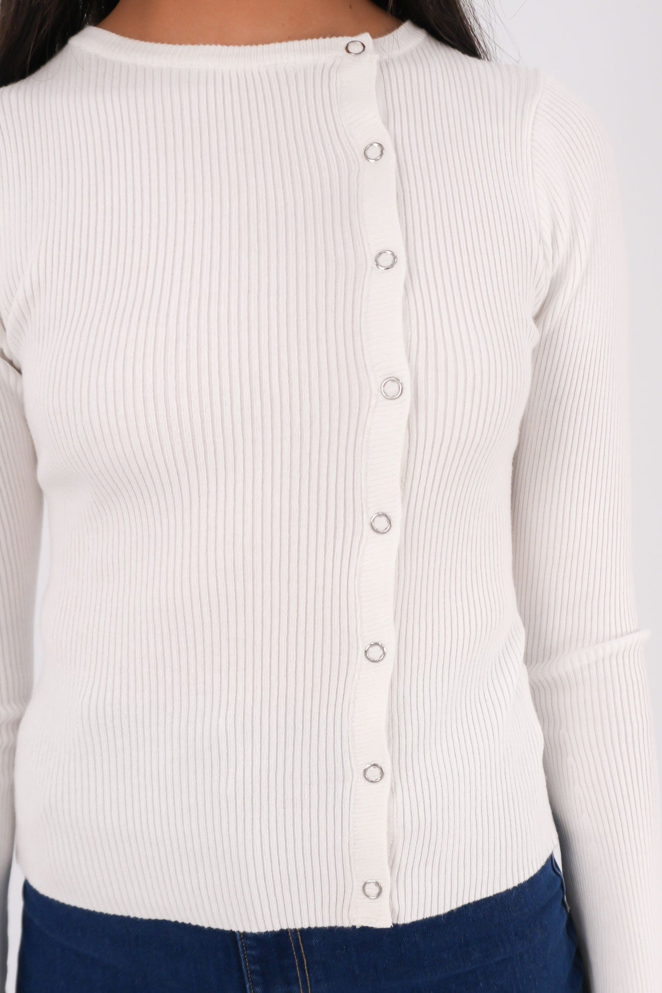 Marleigh Knit Long Sleeve White