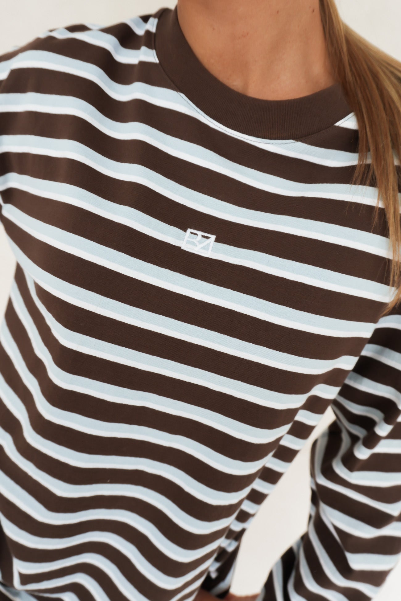 Marlowe Stripe Long Sleeve Top Blue