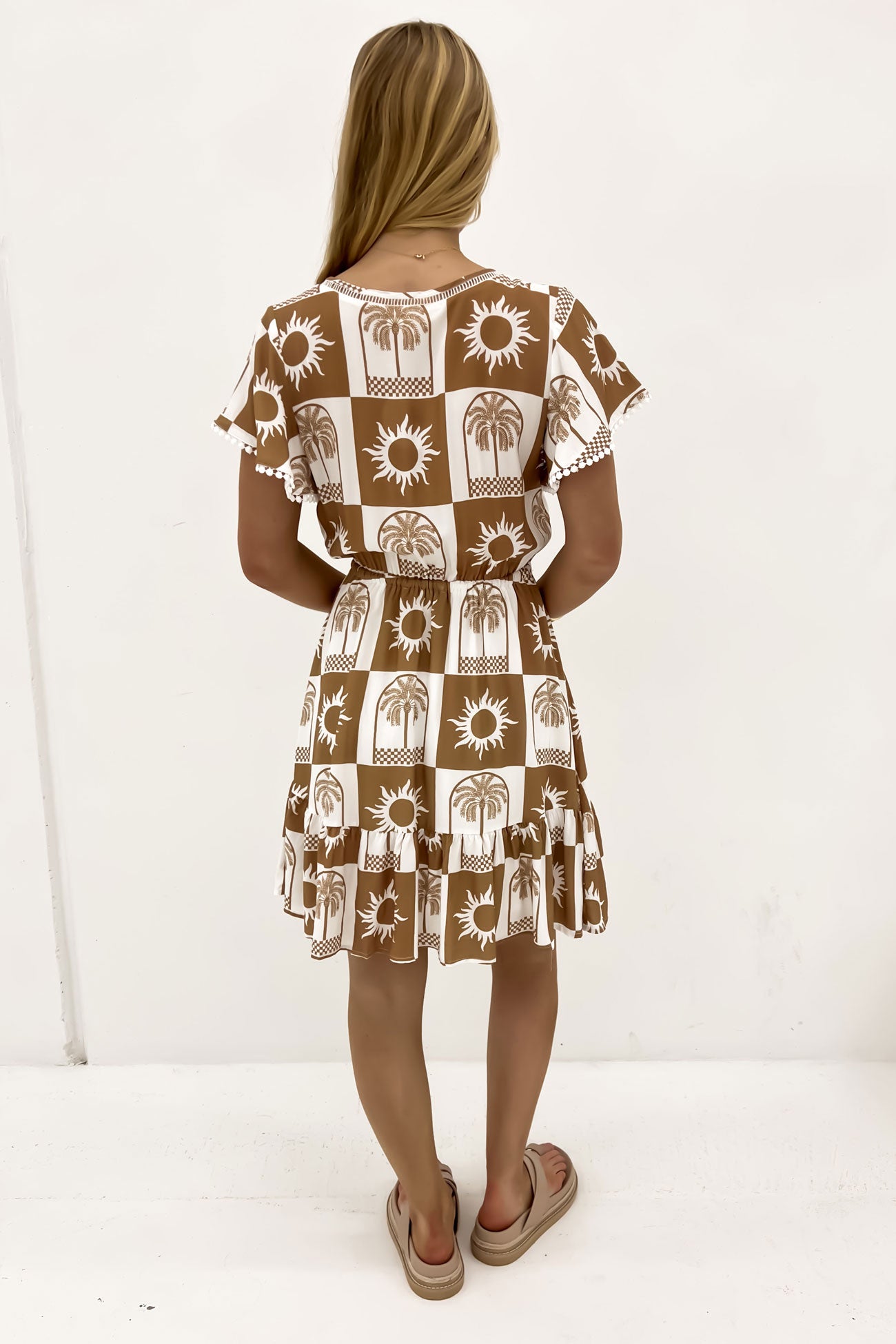 Mateo Mini Dress Tan Tulum Pam