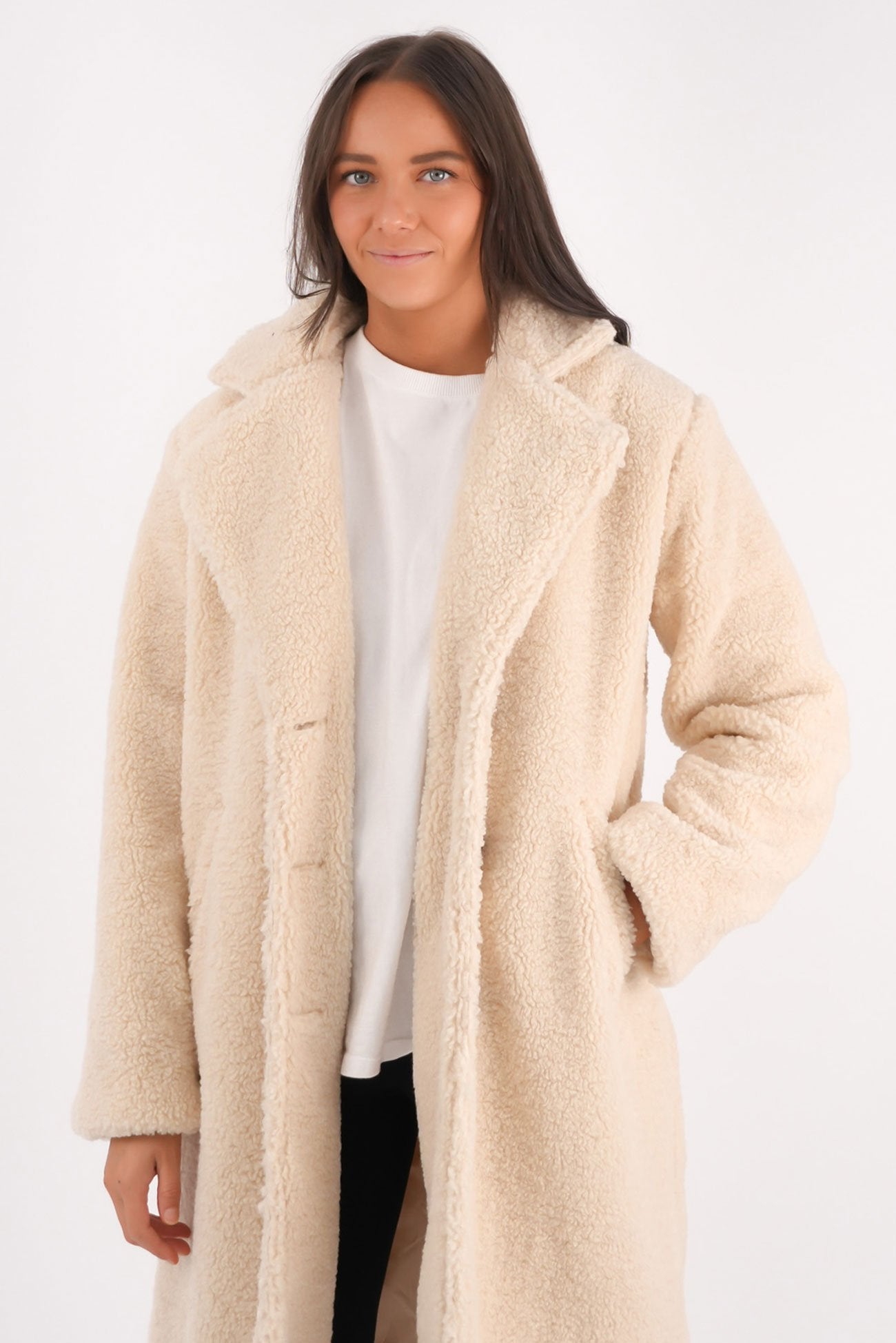 Matilda Teddy Coat Natural