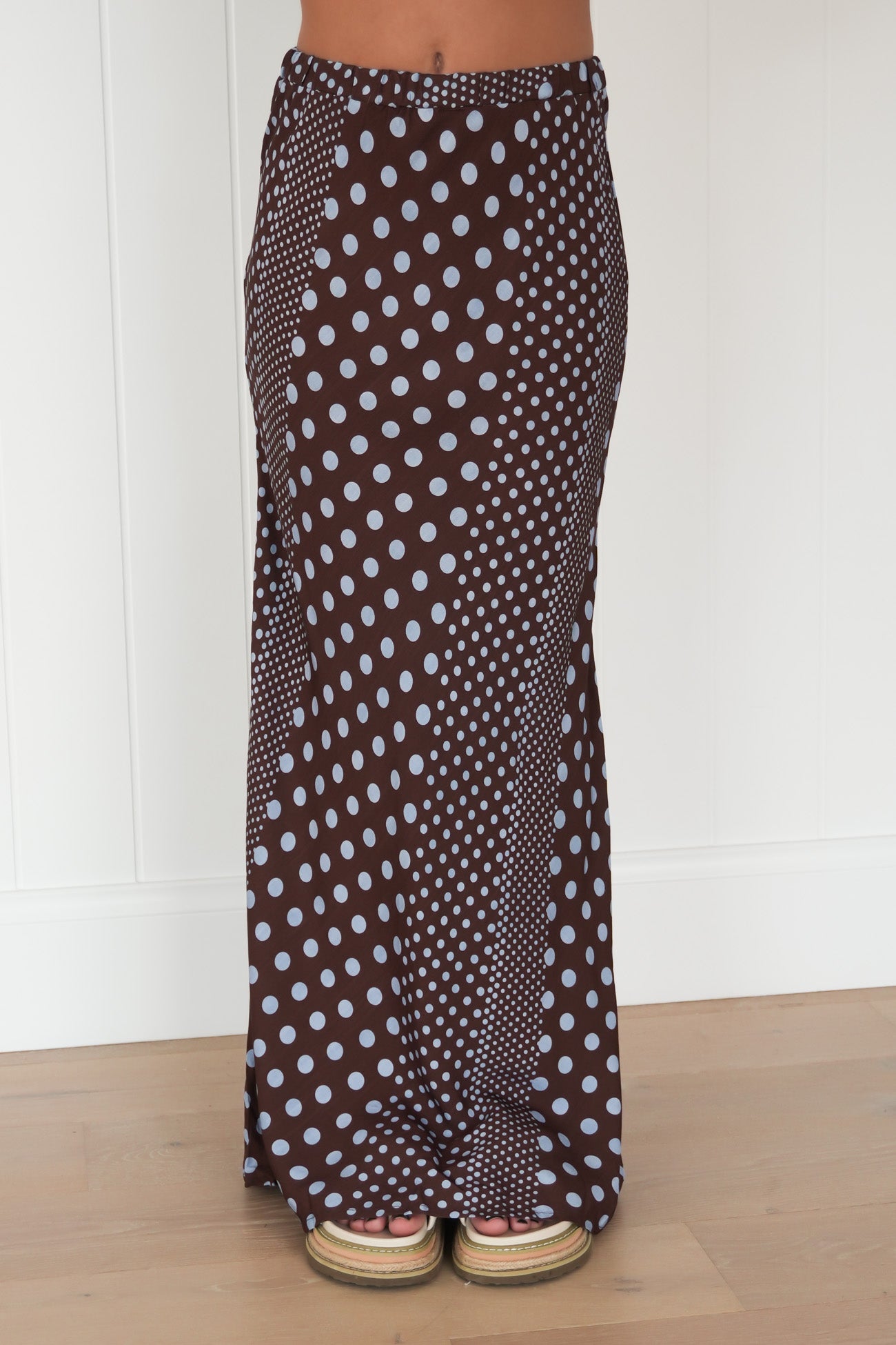 Mattea Maxi Skirt Cocoa Polka Dot