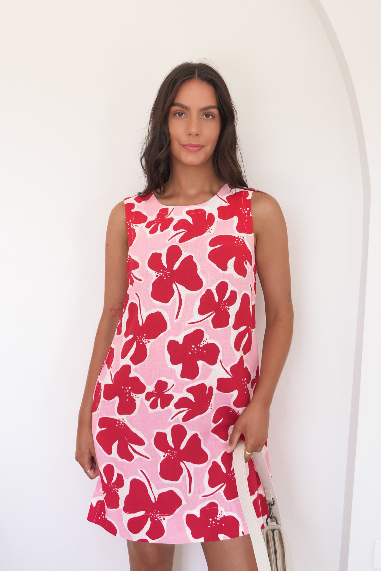 Matthew Mini Dress Red Arlo Flower