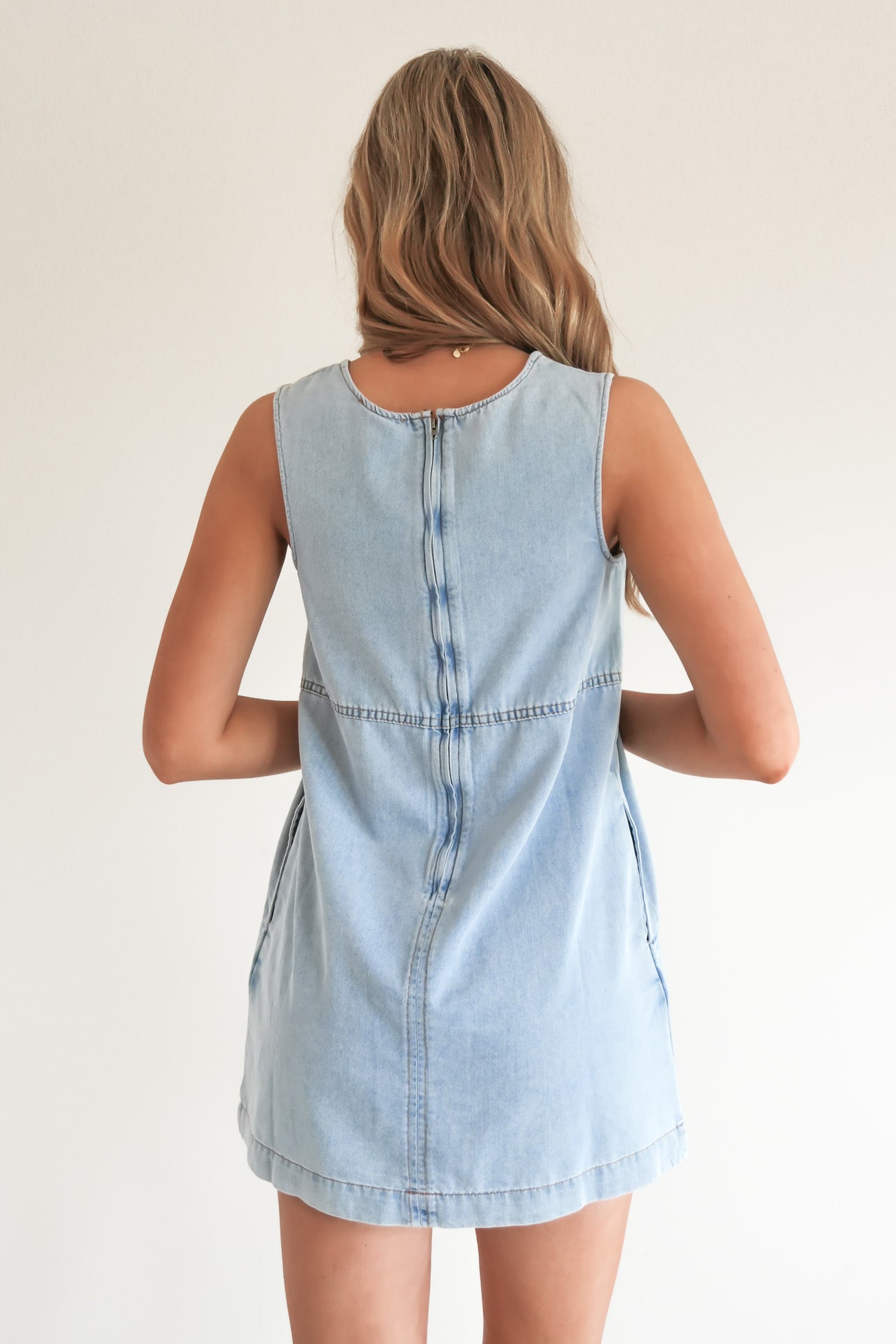 Maya Denim Mini Dress Light Blue