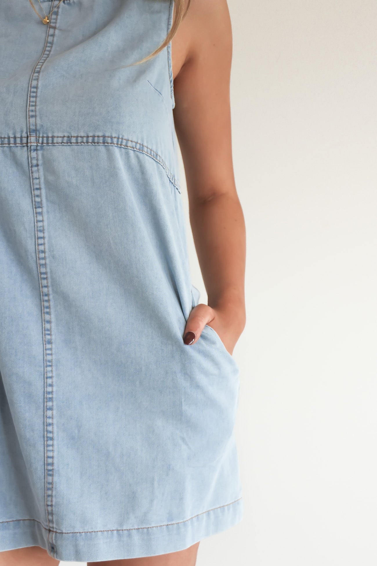 Maya Denim Mini Dress Light Blue