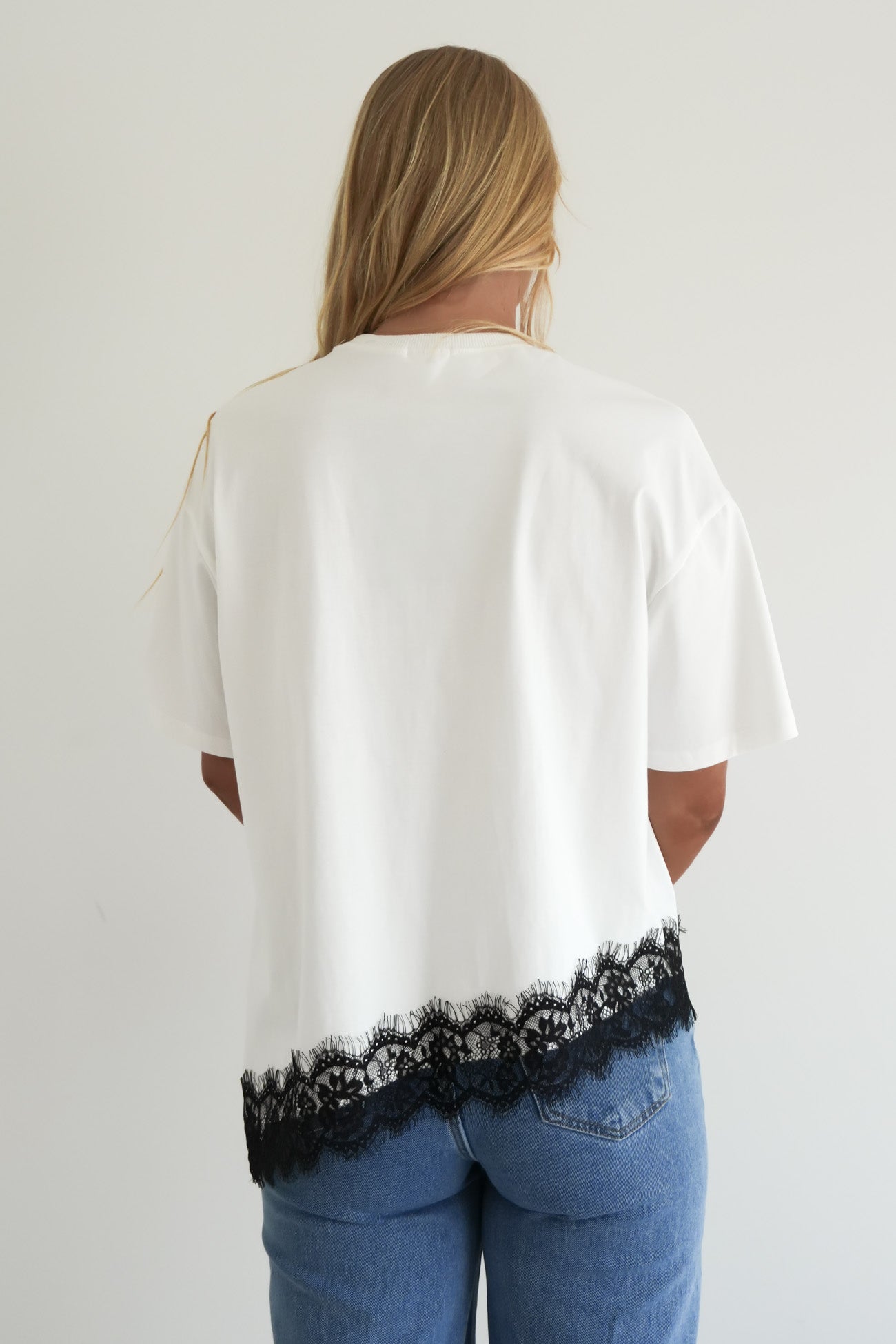Melanie Lace Tee White