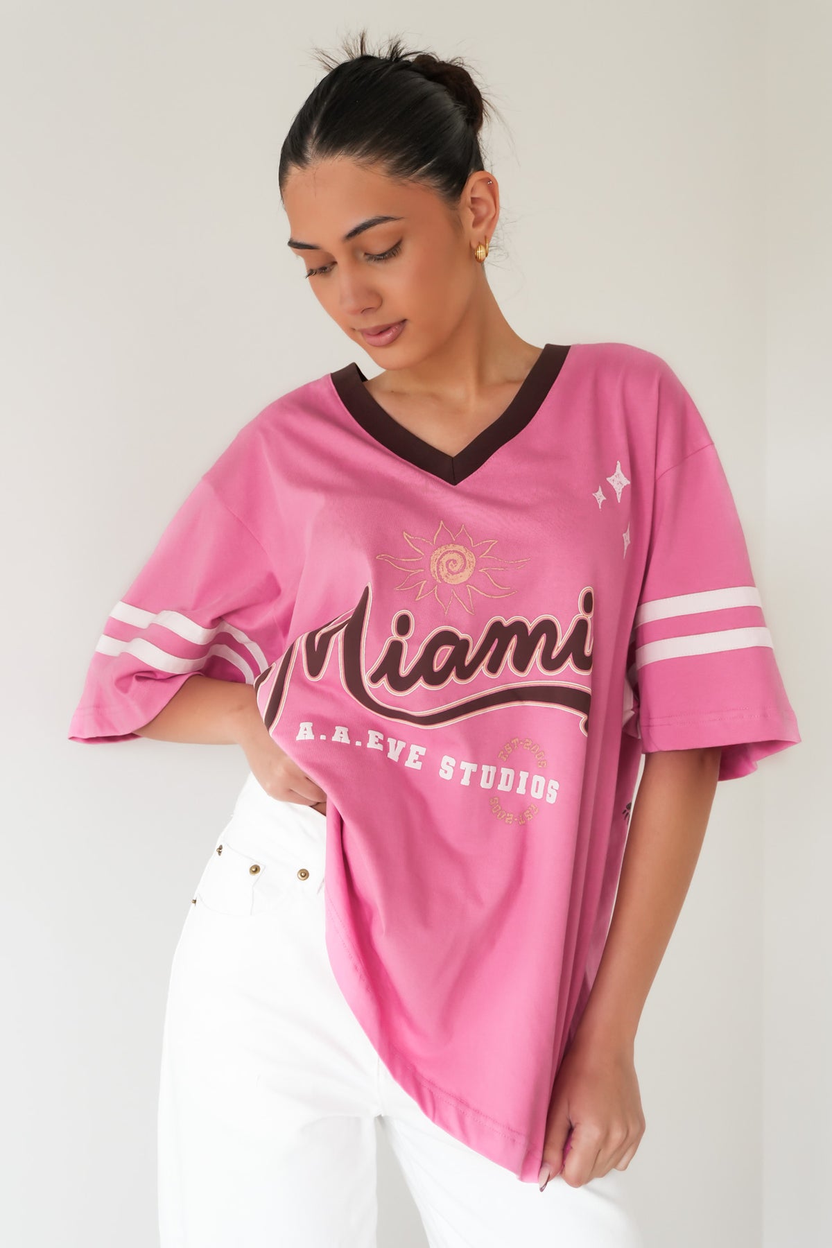 Miami Studios Oversized Vee Tee Orchid
