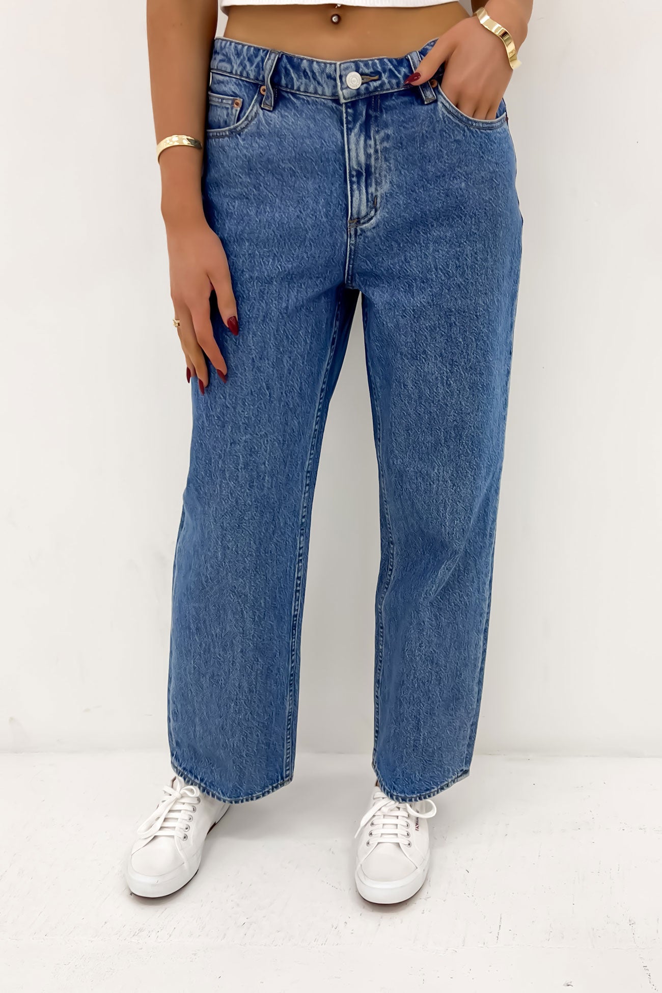 Mid Baggy Jean Bold Blue f