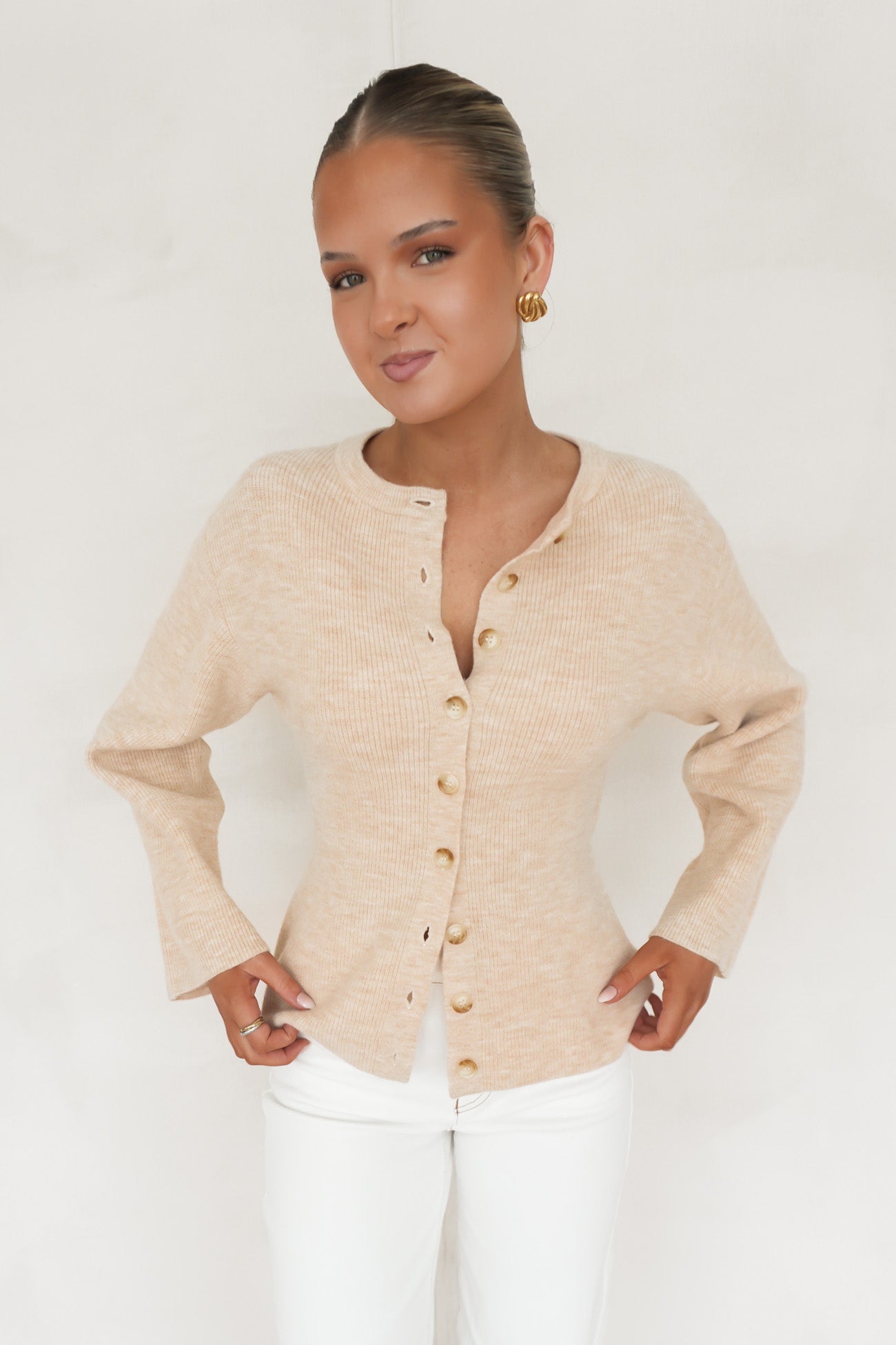 Milan Button Knit Vanilla