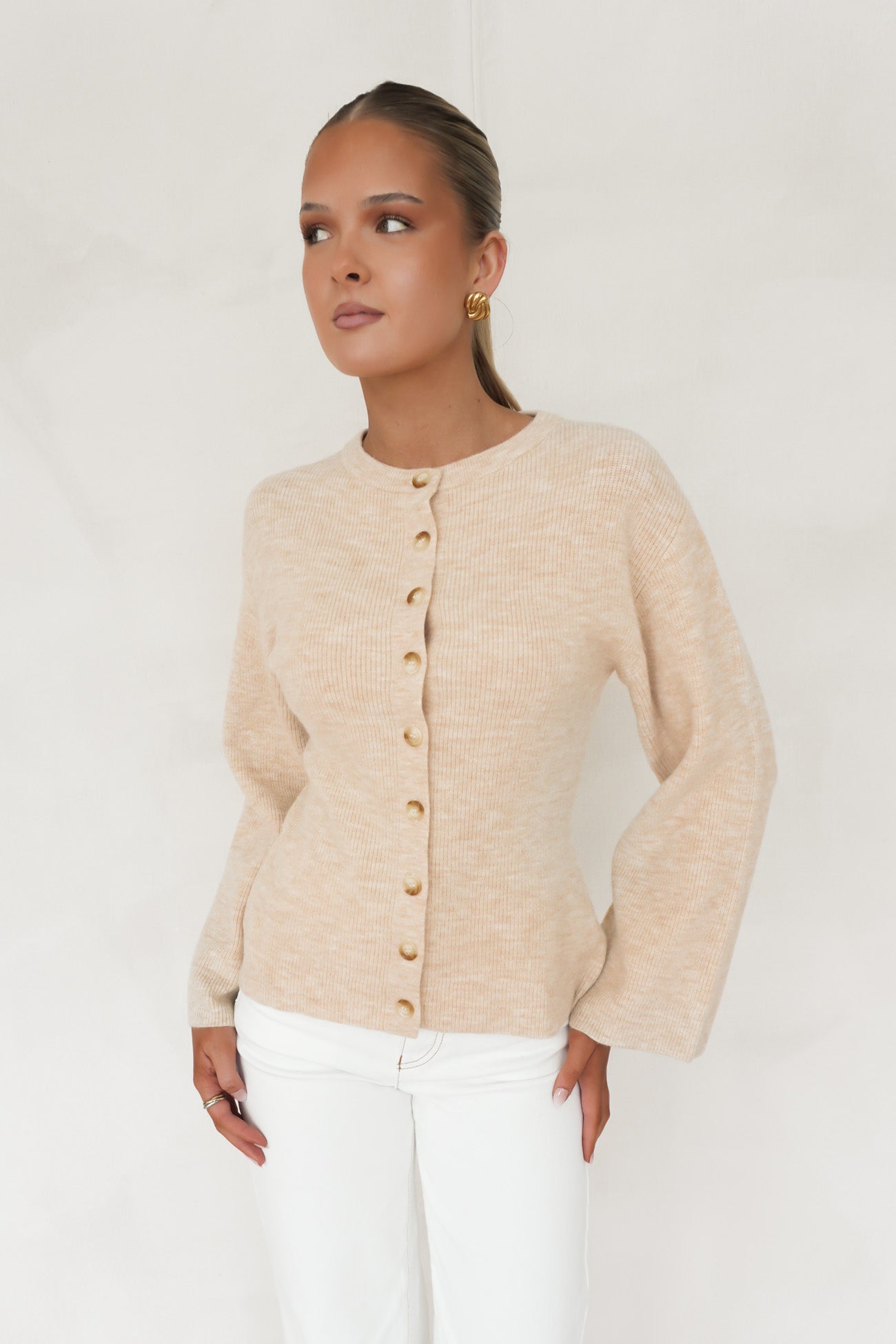 Milan Button Knit Vanilla