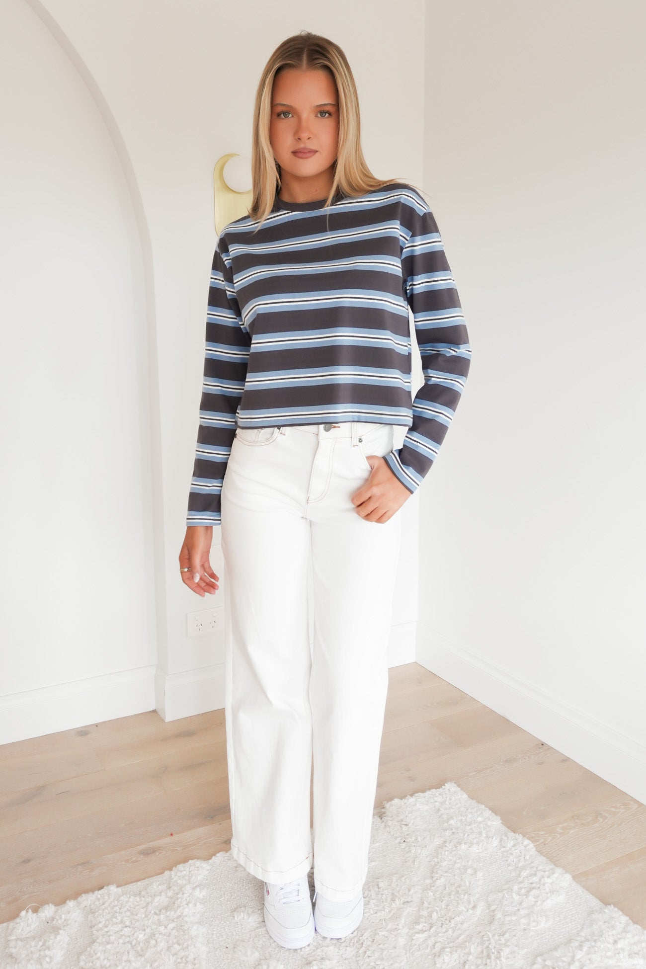 Milly Long Sleeve Tee Blue Stripe