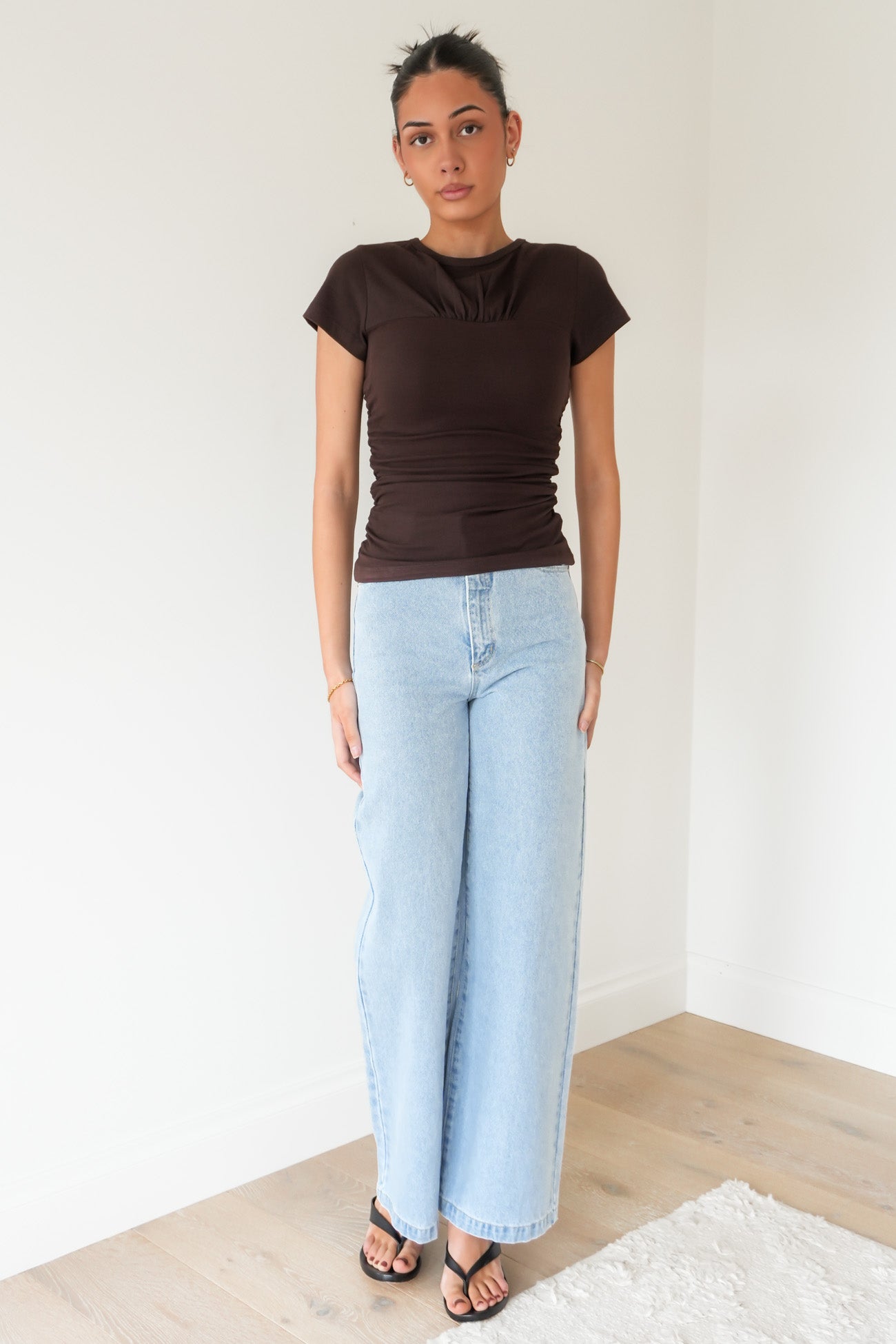 Mimi Ruched Top Brown