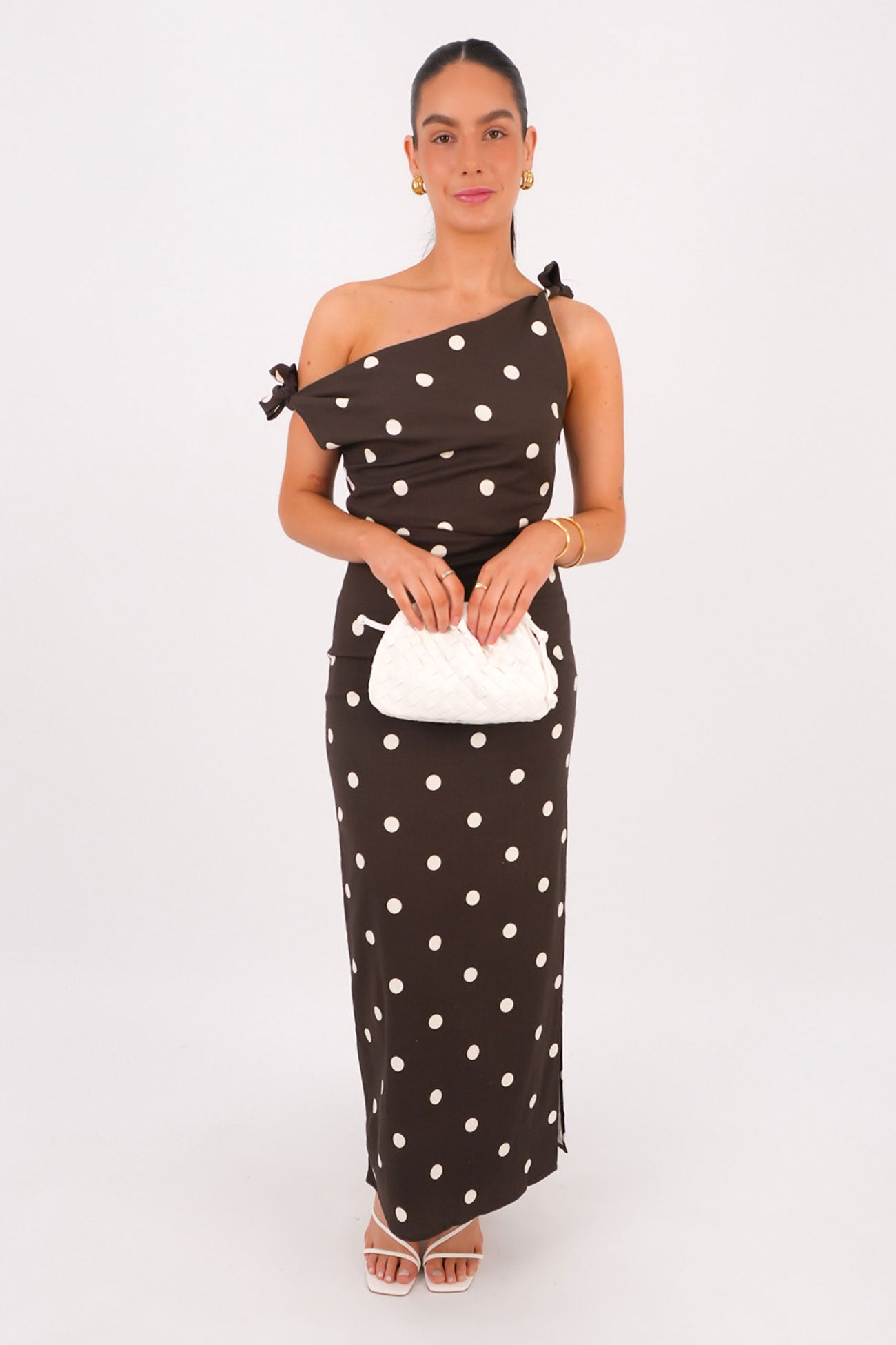 Miranda Maxi Dress Chocolate Polka Dot