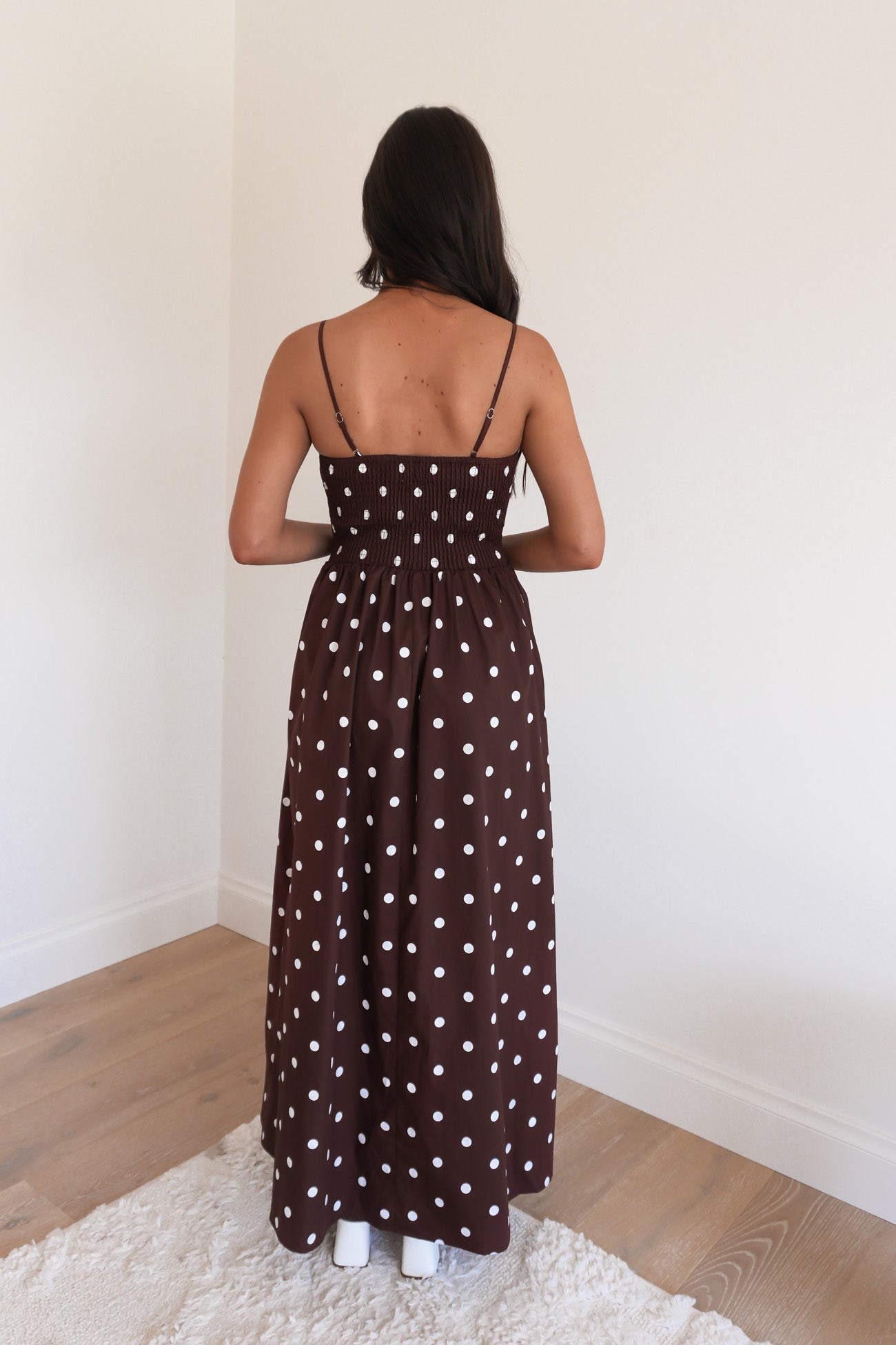 Mirha Maxi Dress Chocolate Polka Dot
