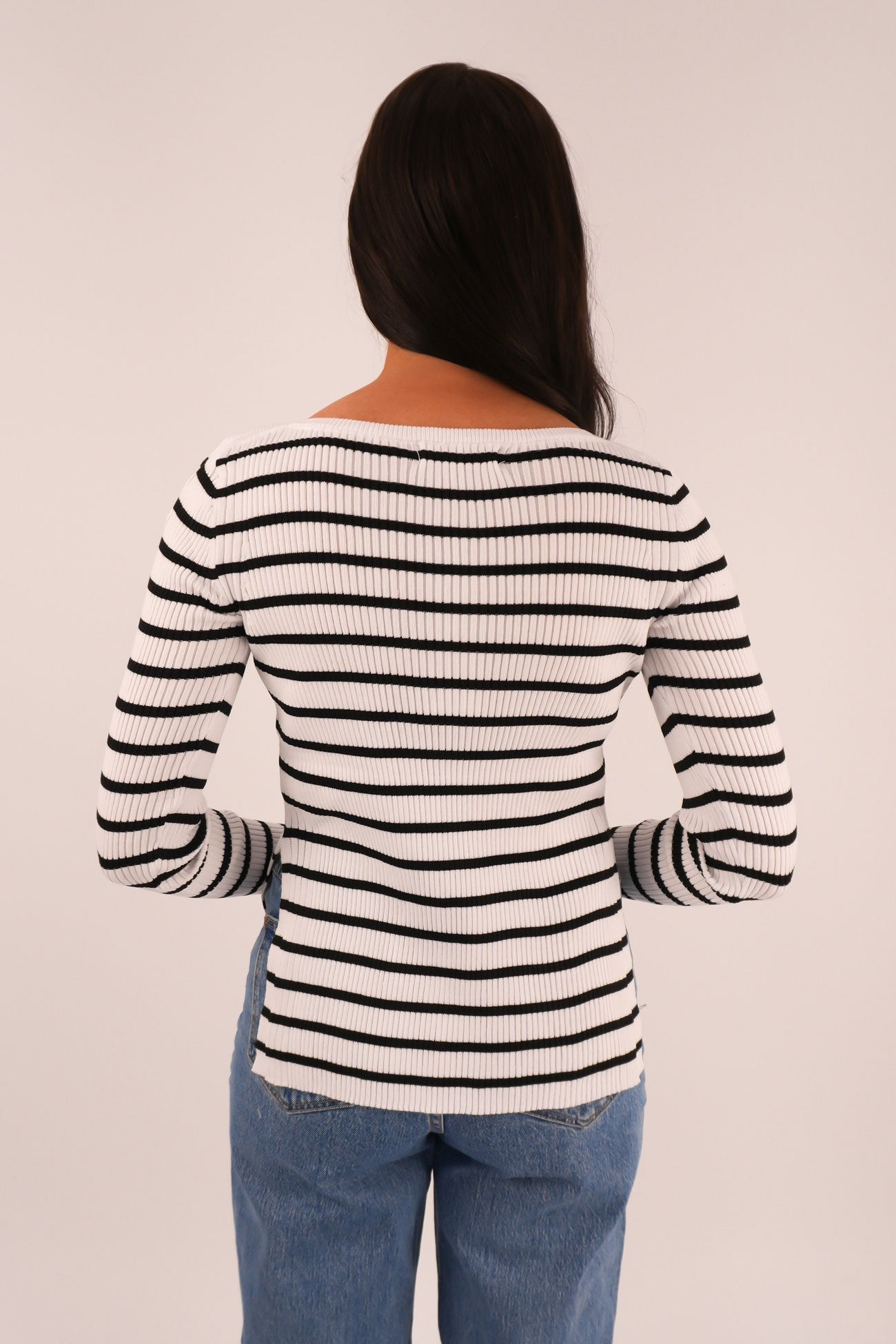 Misu Long Sleeve White Stripe