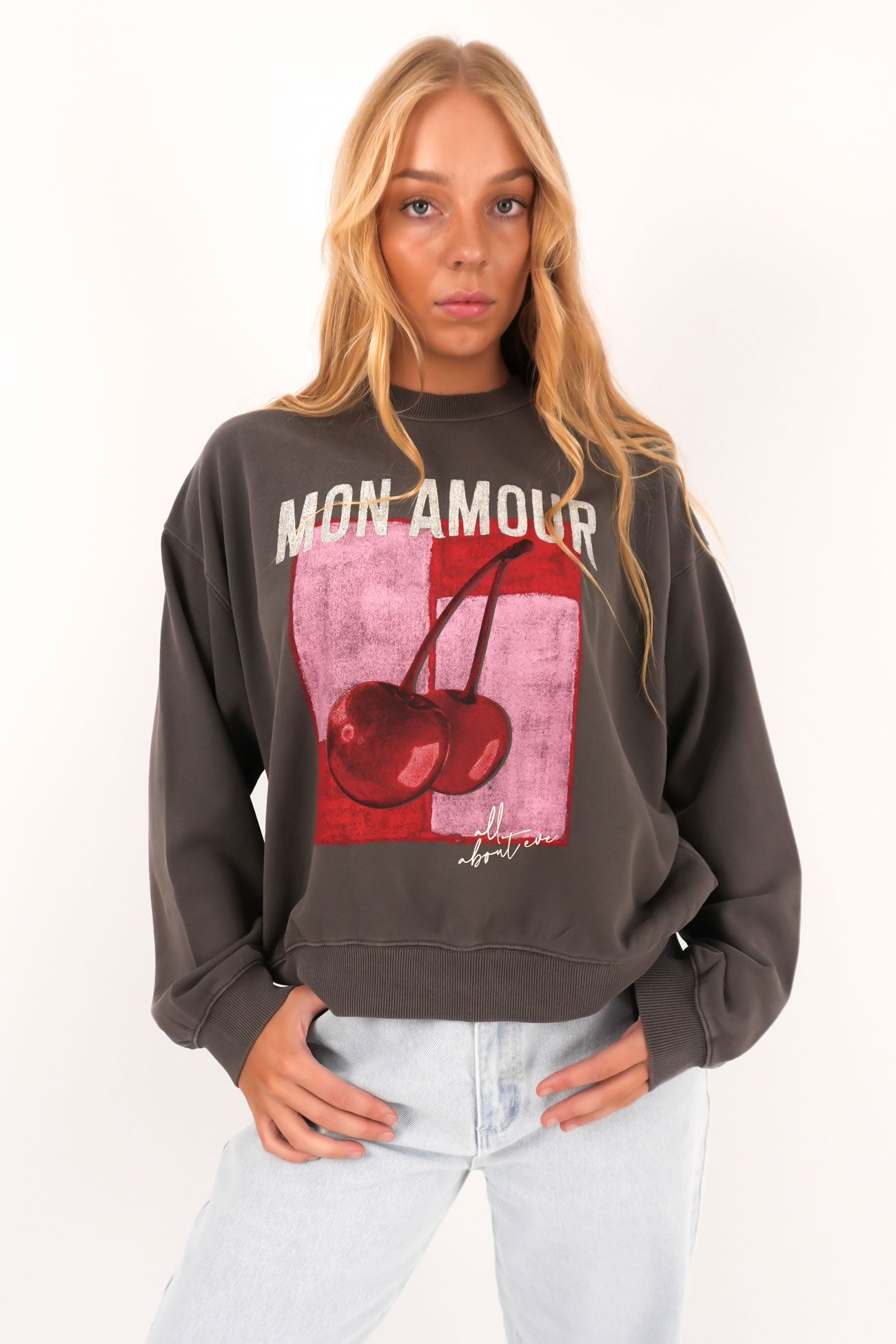 Mon Amour Slouch Crew Charcoal