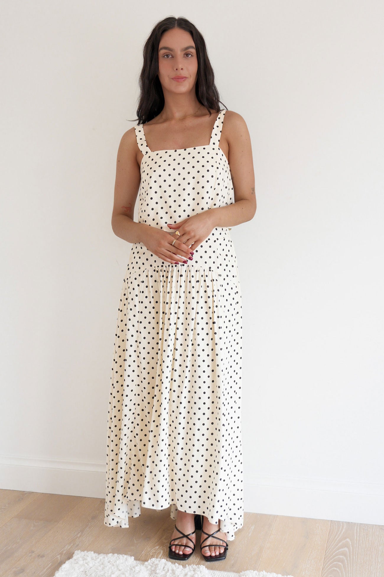 Monah Set Cream Polka Dot