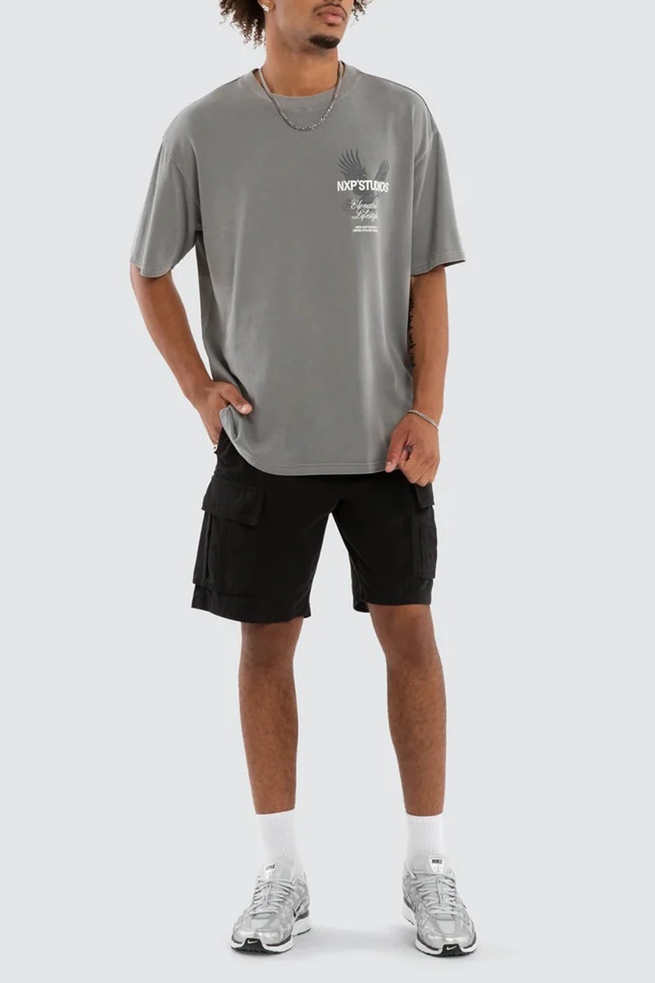 Moros Box Fit Tee Pigment Frost Grey