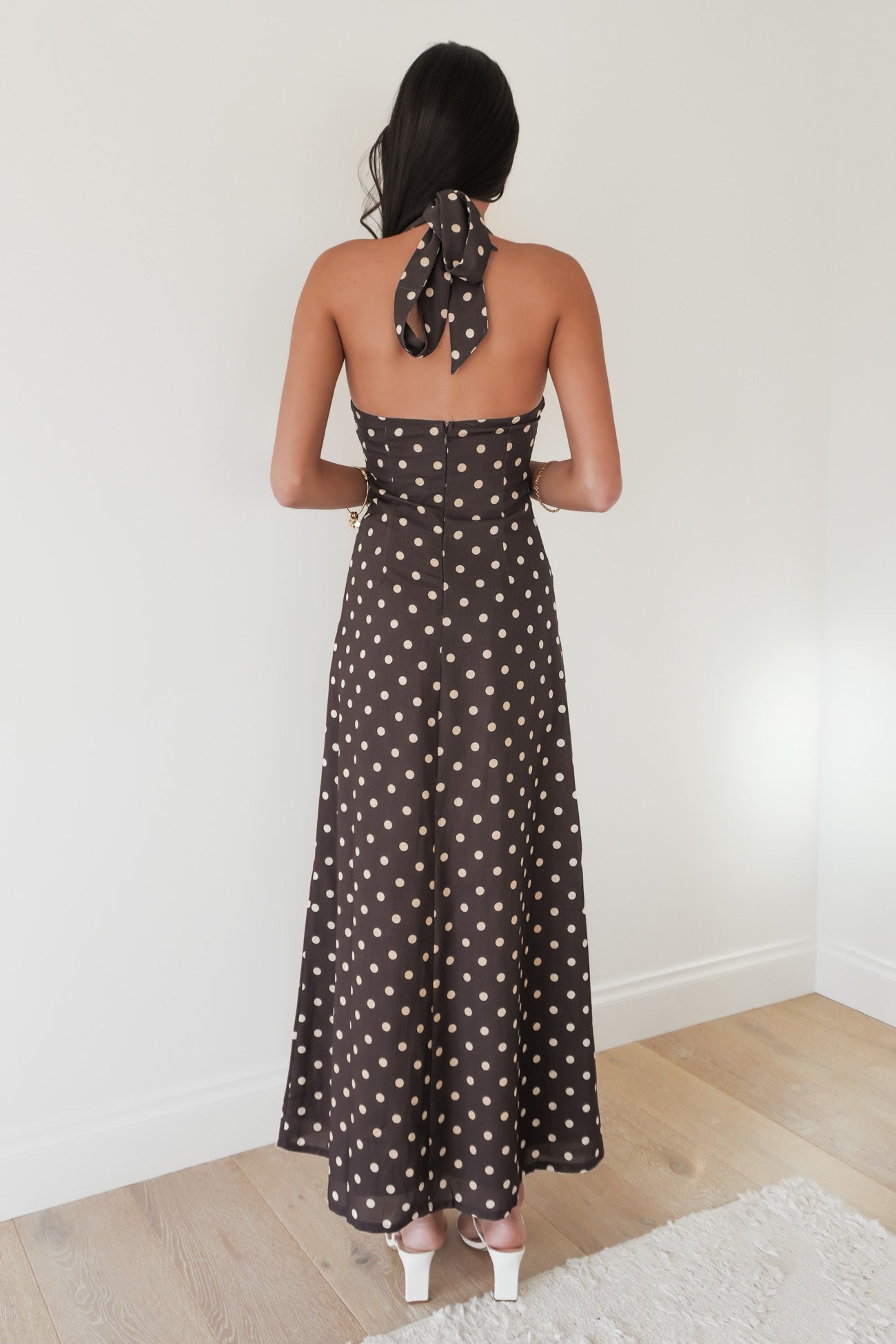 Myles Maxi Dress Chocolate Polka Dot