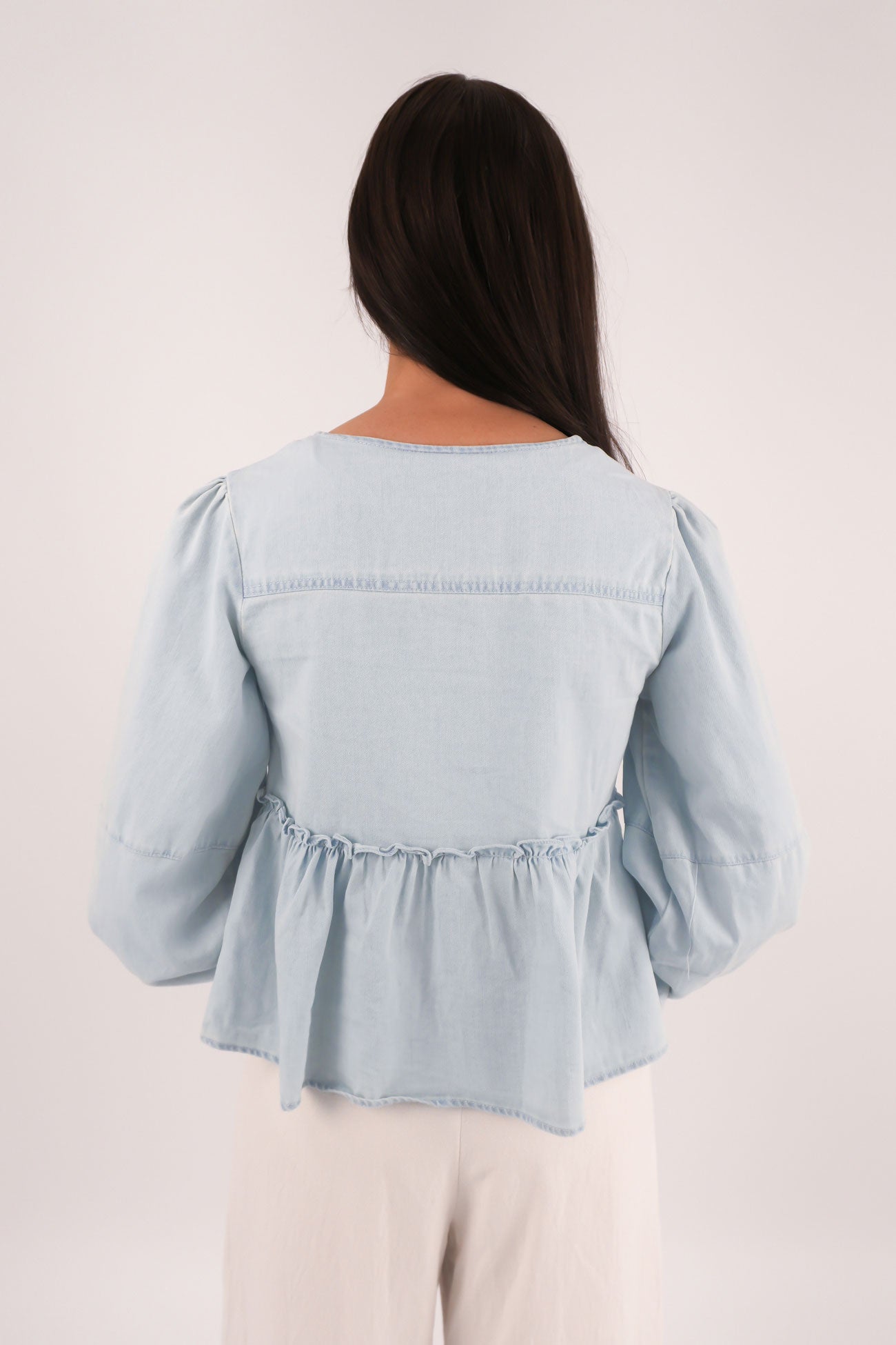 Myra Denim Top Light Blue