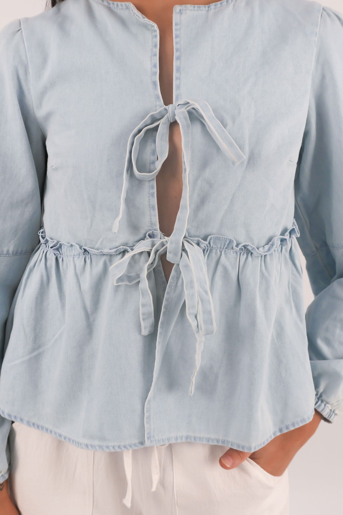 Myra Denim Top Light Blue