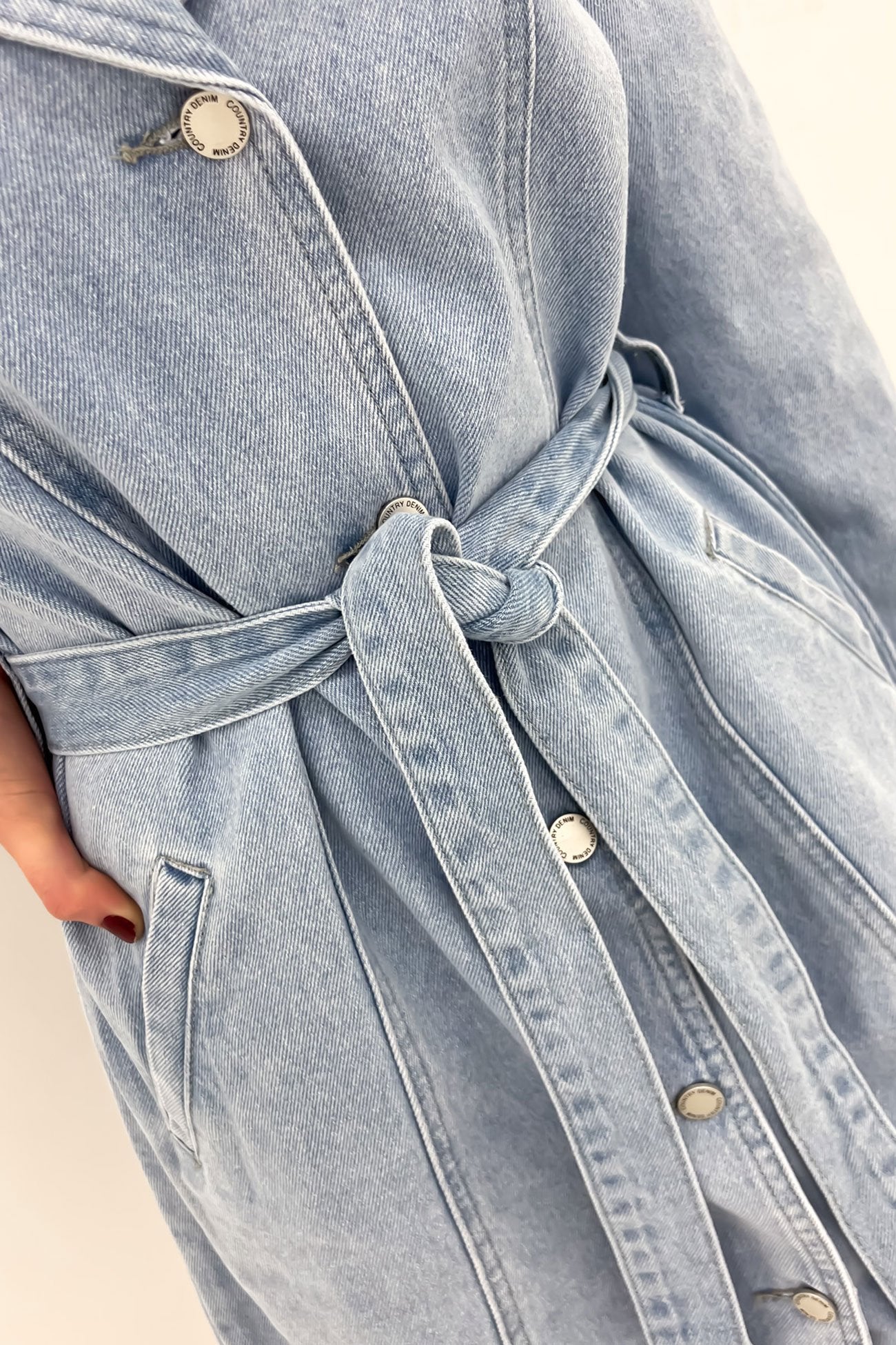 Nadia Denim Mini Dress Light Blue