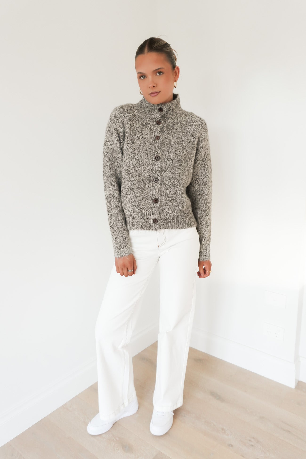 Naika Cardigan Mocha Speckle