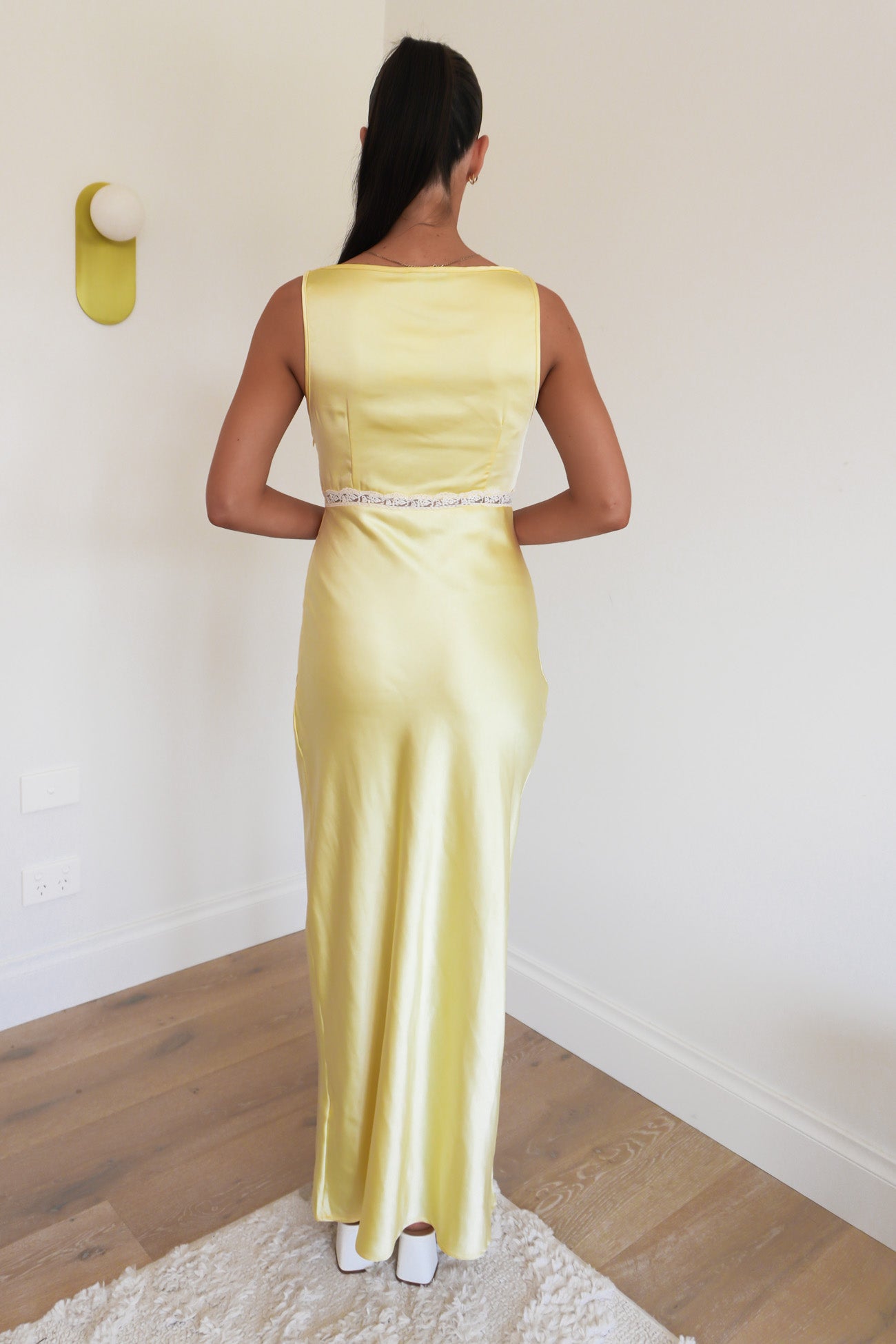 Naya Satin Maxi Dress Yellow