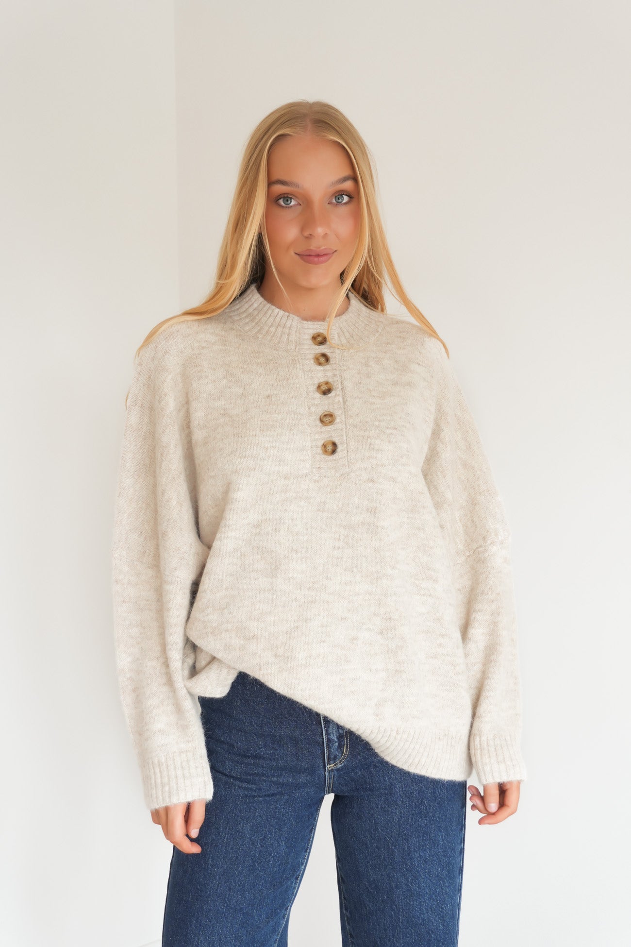 Ned Knit Jumper Oatmeal