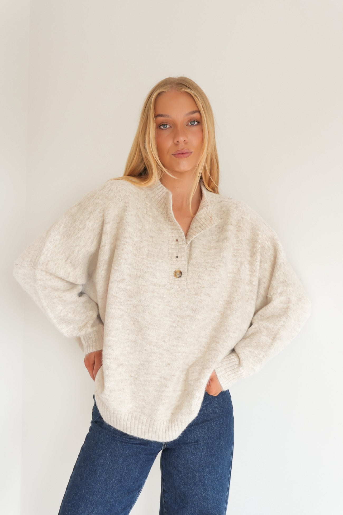 Ned Knit Jumper Oatmeal