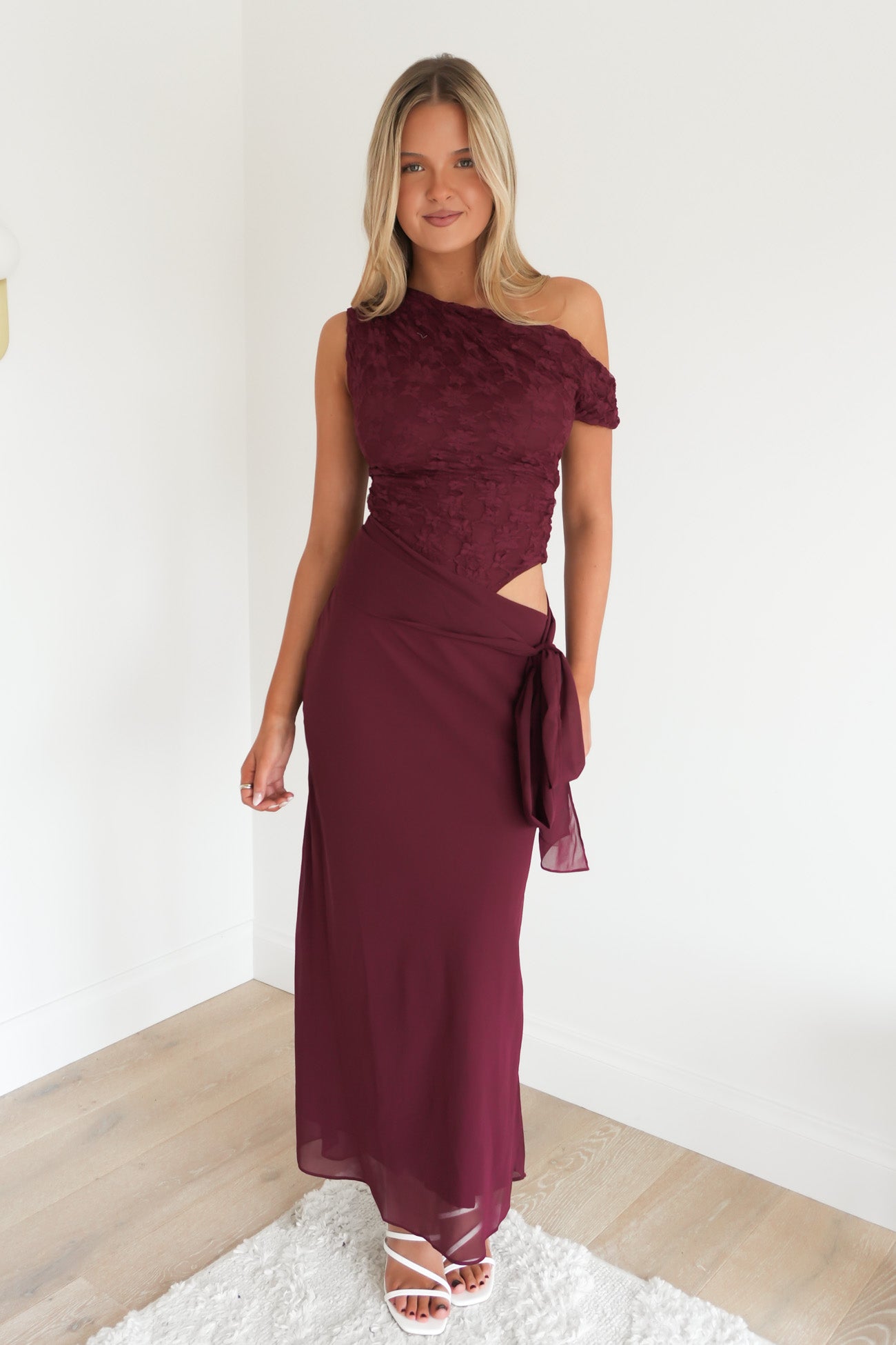 Nicola Lace Maxi Dress Wine