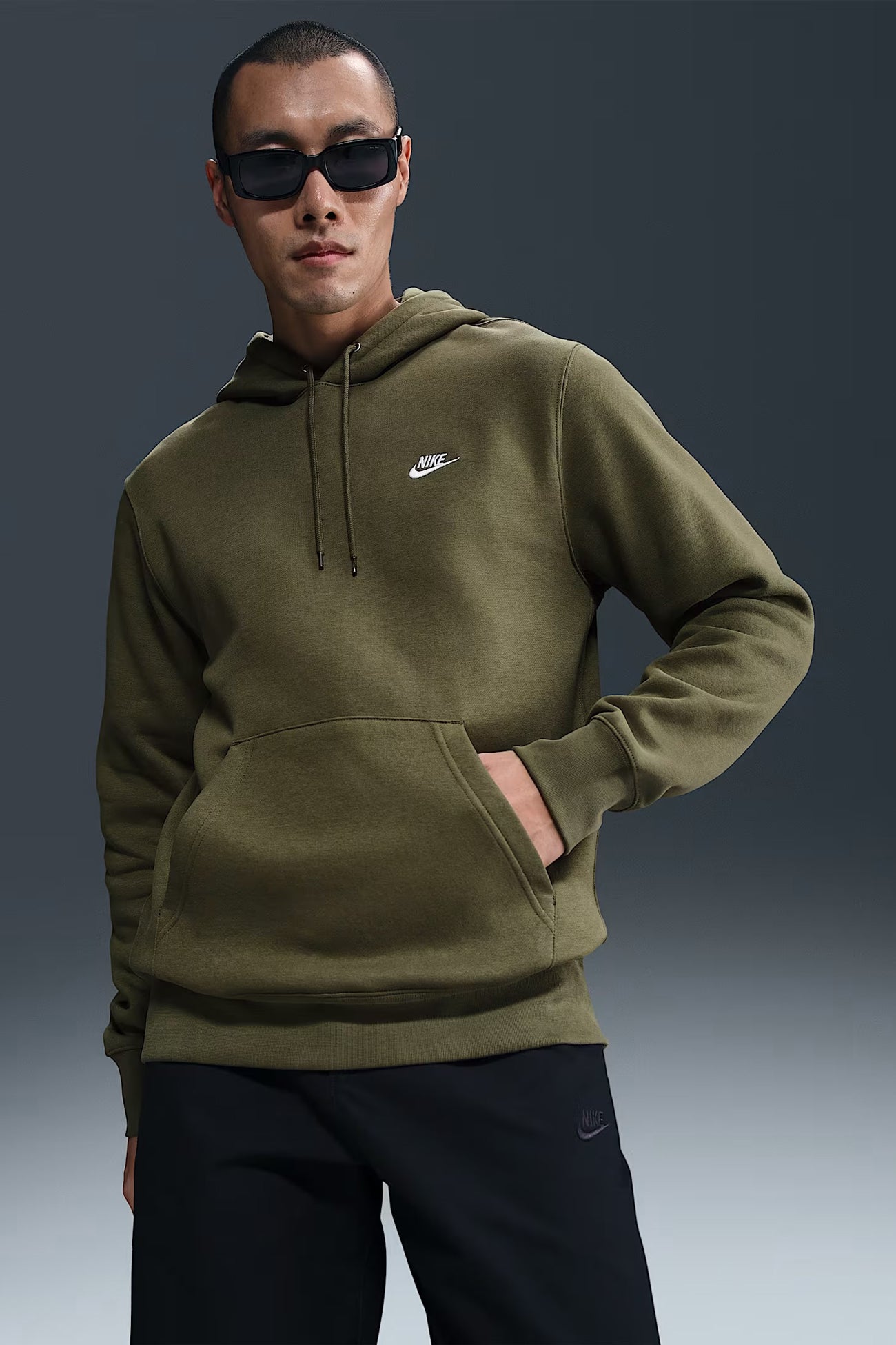 Nike-Club-BB-Pullover-Fleece-Hoodie-Medium-Olive-White-f1jpg