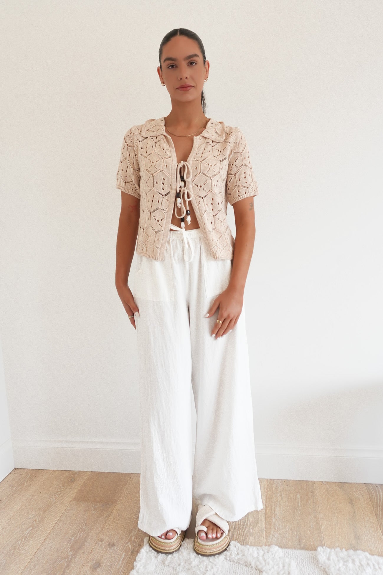 Nina Crochet Top Natural