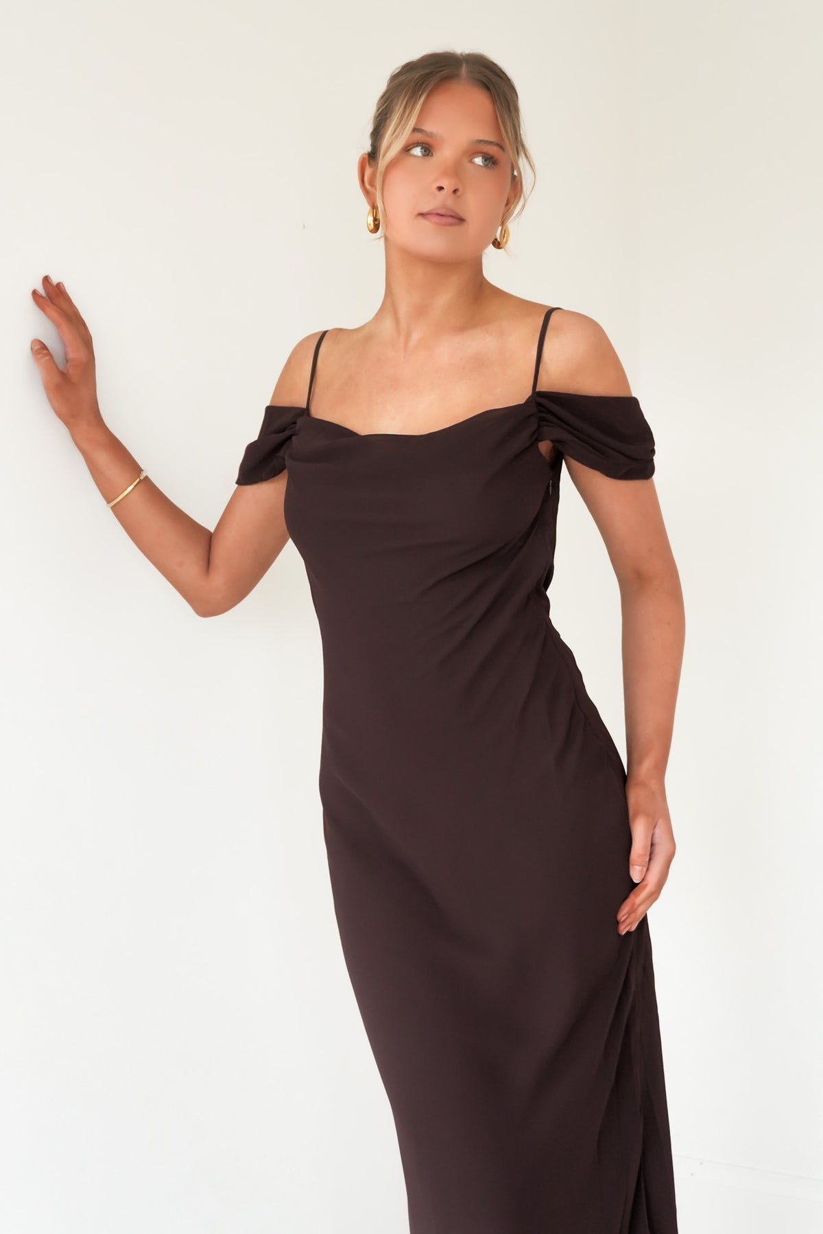 Nydia Midi Dress Chocolate