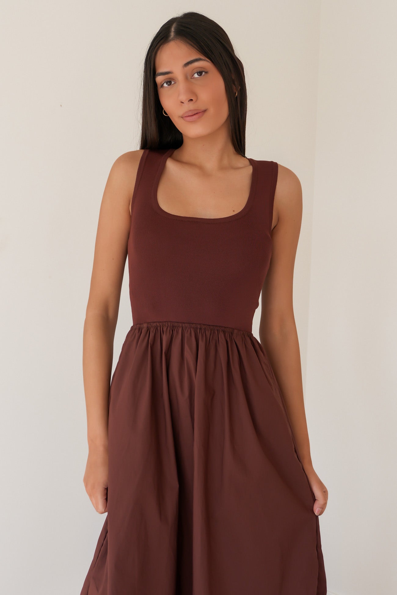 Ollie Scoop Neck Maxi Dress Cherry