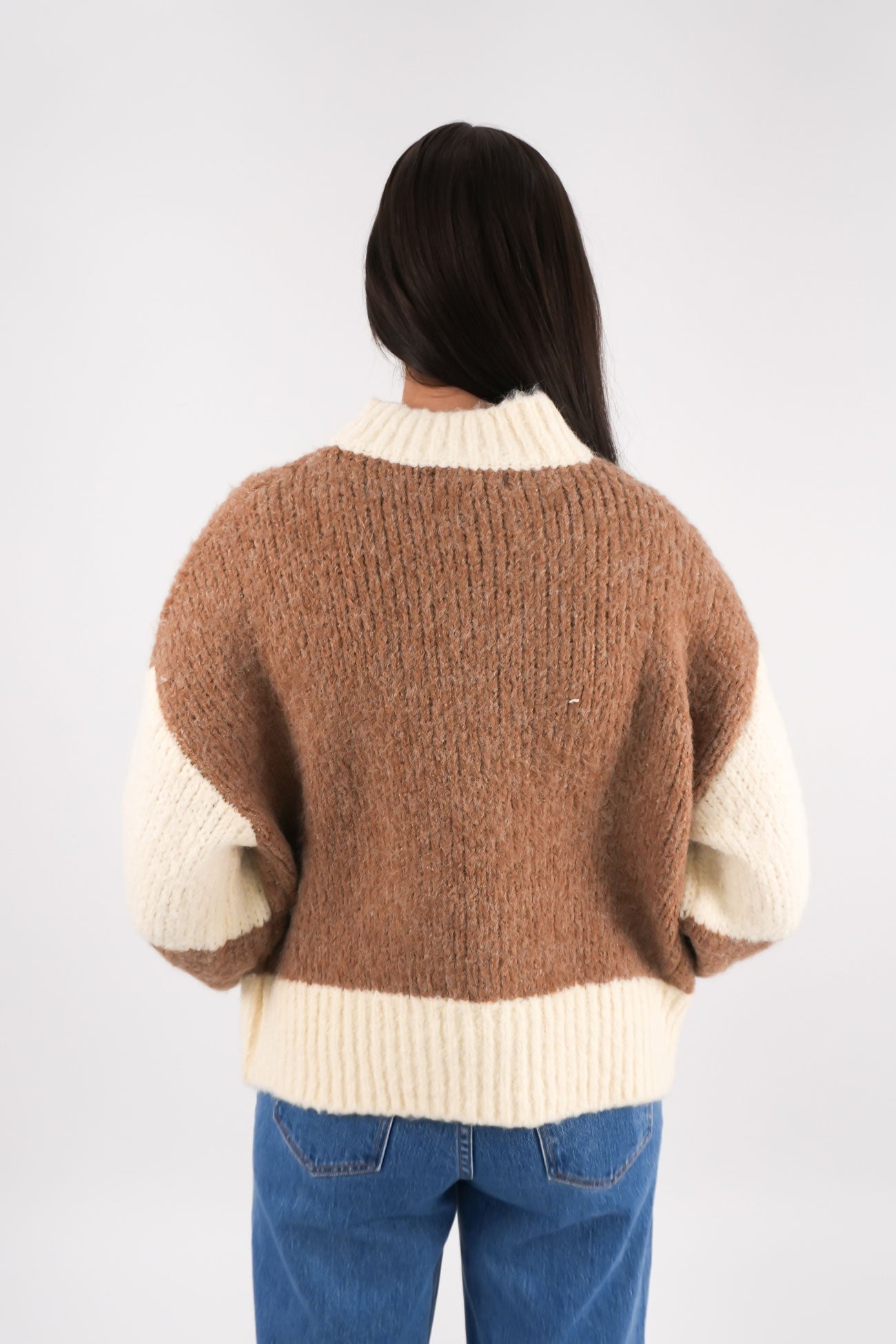 Otis Knit Jumper Brown Cream