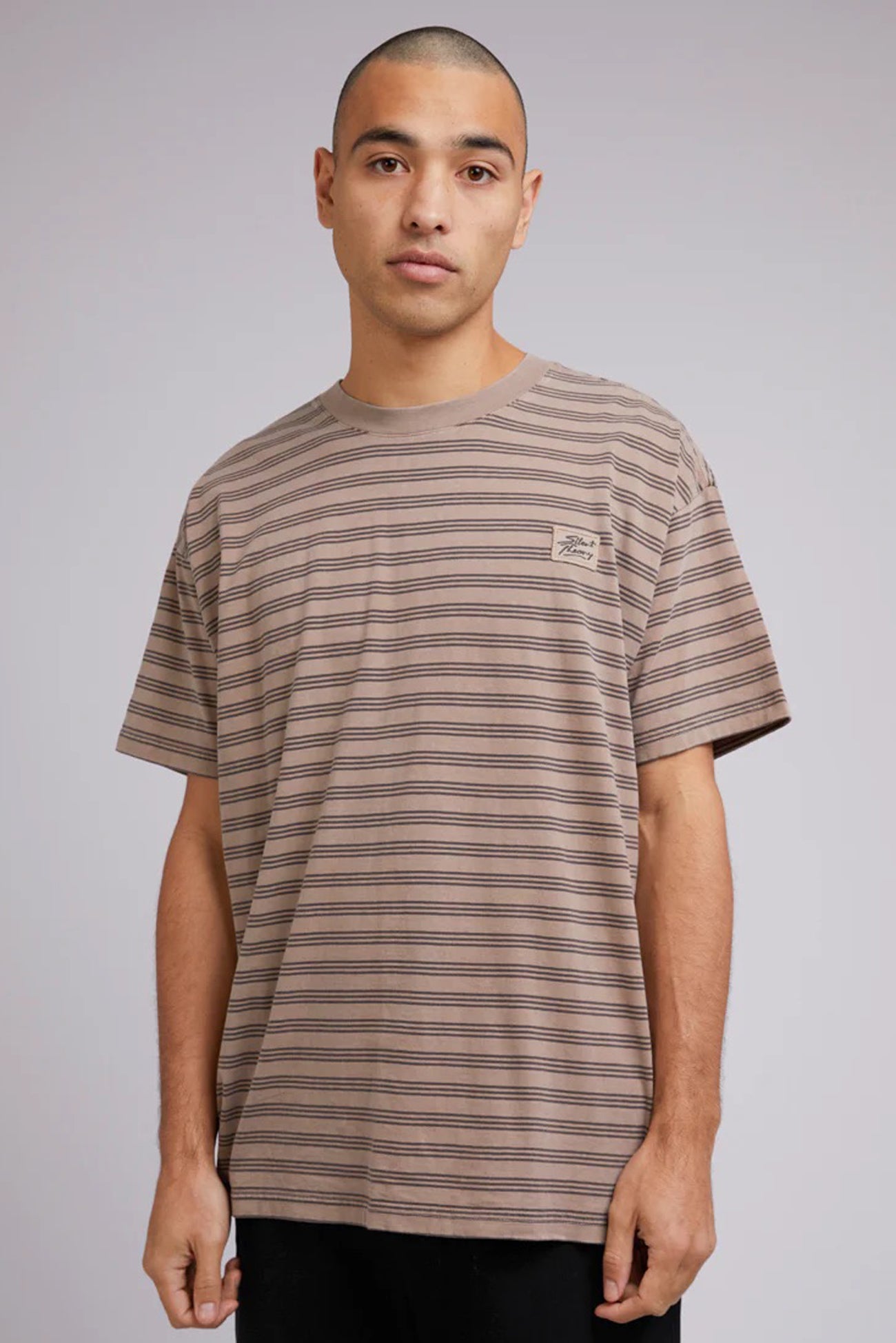 Overdyed Stripe Tee Mushroom