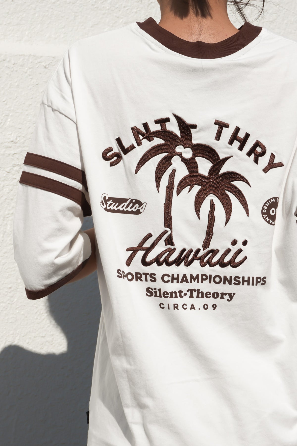 Palm State Oversized Tee Vintage White